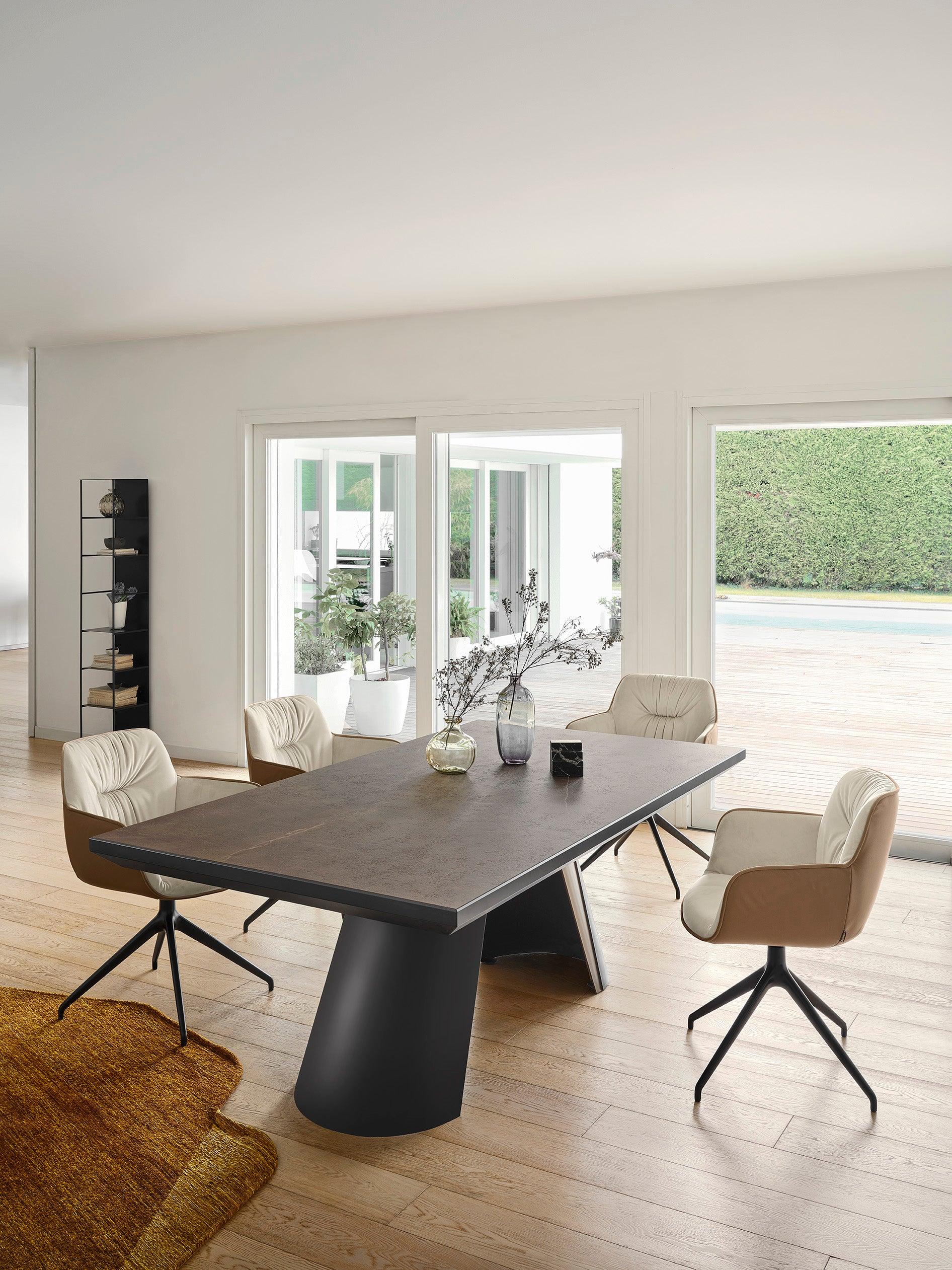 Stół prostokątny APIAN złoty marmur Calligaris Eye on Design