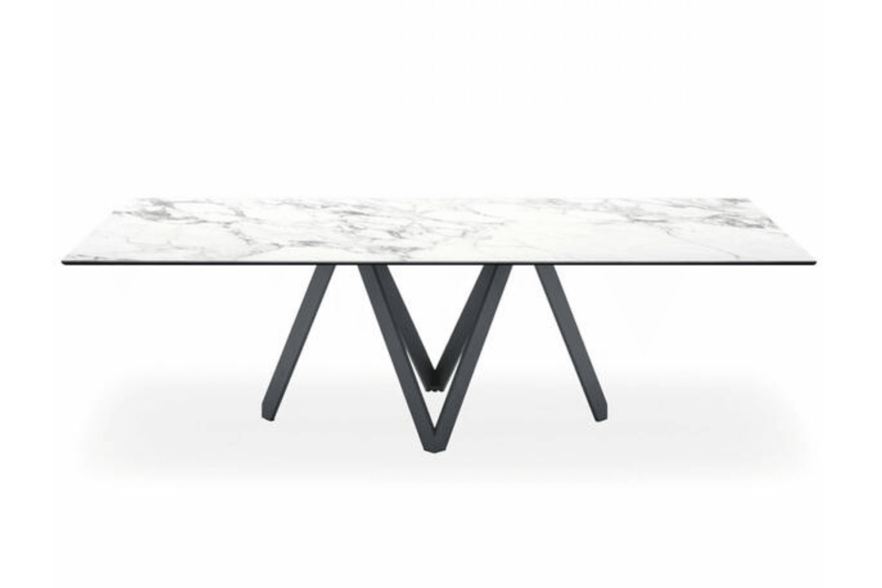 Stół prostokątny CARTESIO biały marmur z metalową podstawą – Calligaris