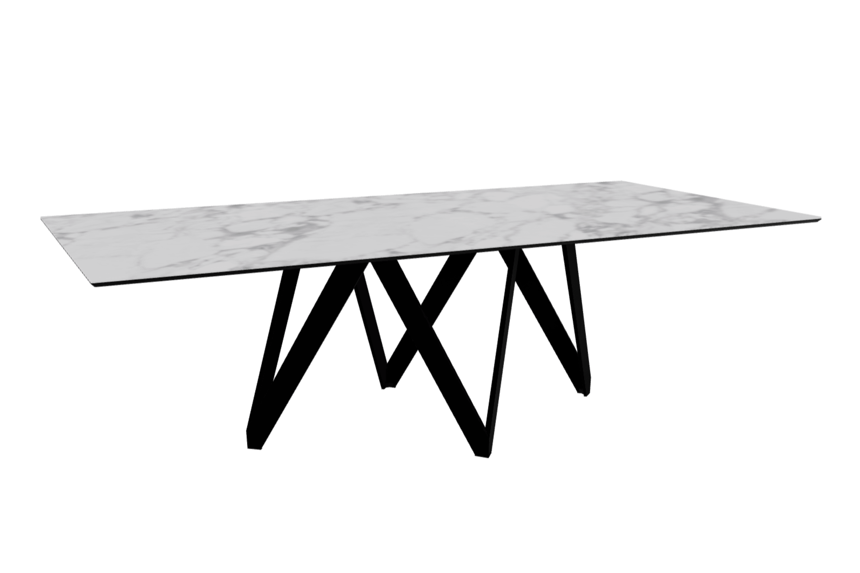 Stół prostokątny CARTESIO biały marmur z metalową podstawą – Calligaris