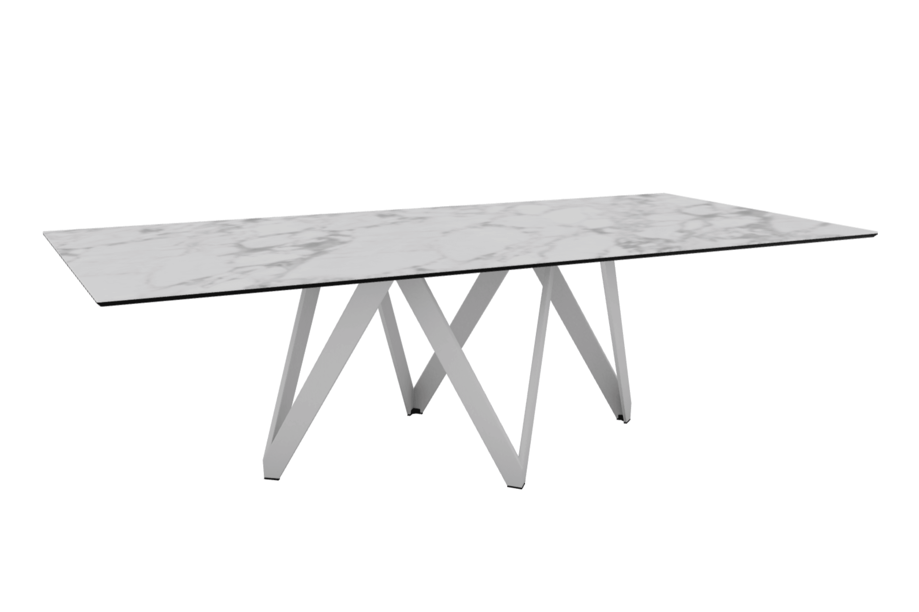 Stół prostokątny CARTESIO biały marmur z metalową podstawą do jadalni – Calligaris