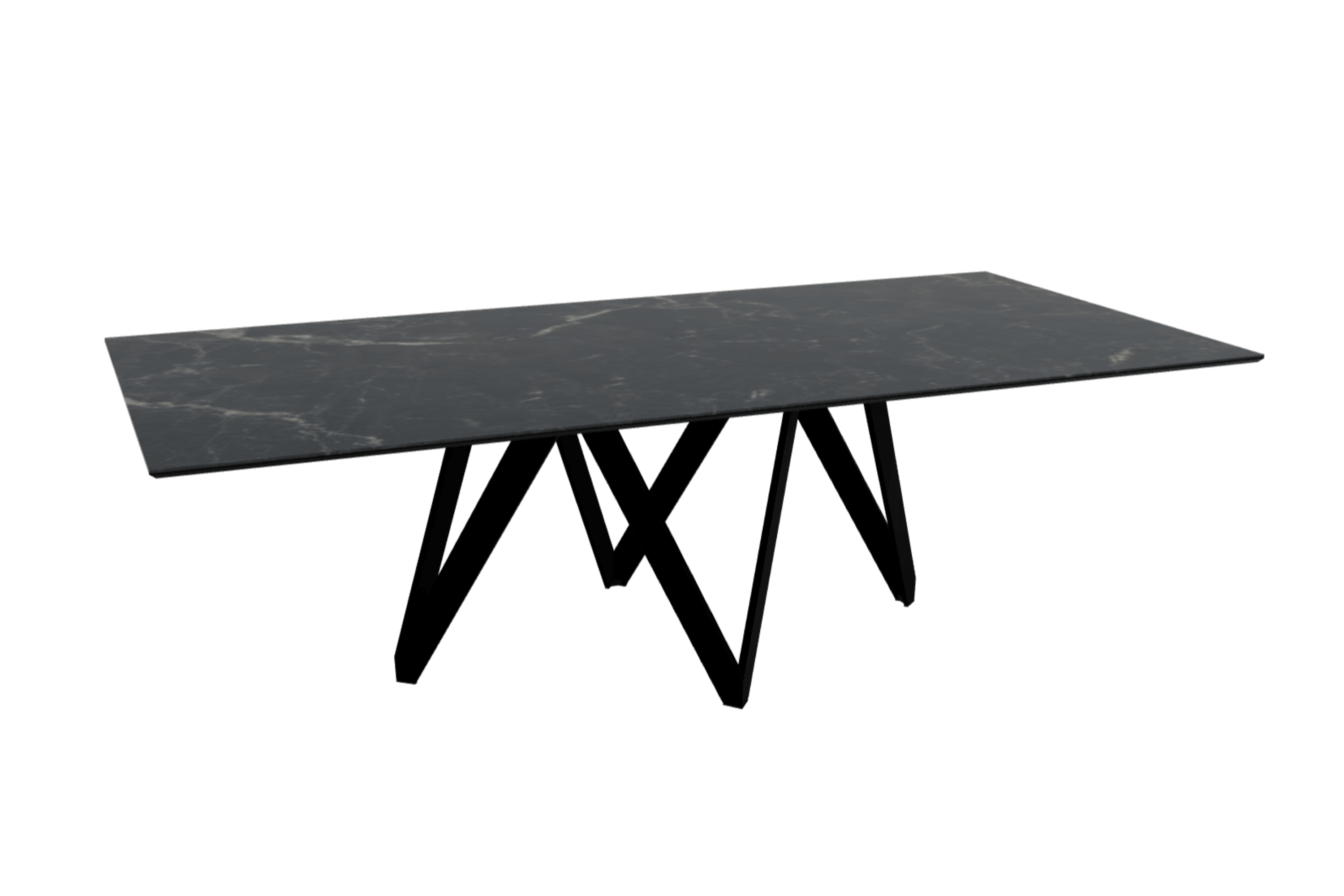 Stół prostokątny CARTESIO czarny marmur z metalową podstawą Calligaris 250 cm matowa czerń Eye on Design