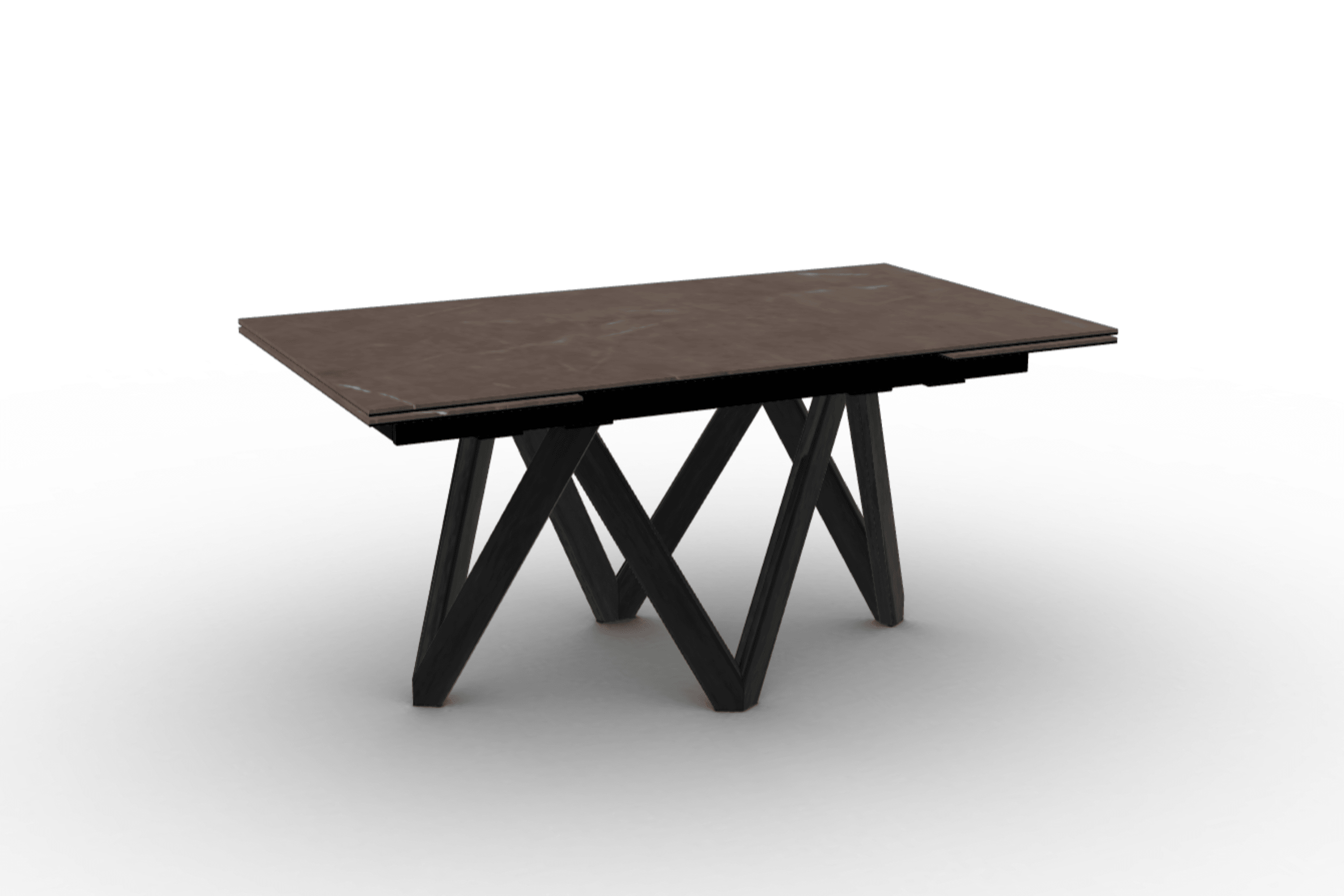 Stół prostokątny rozkładany CARTESIO brązowa ceramika Calligaris 160 cm czarne matowe drewno Eye on Design