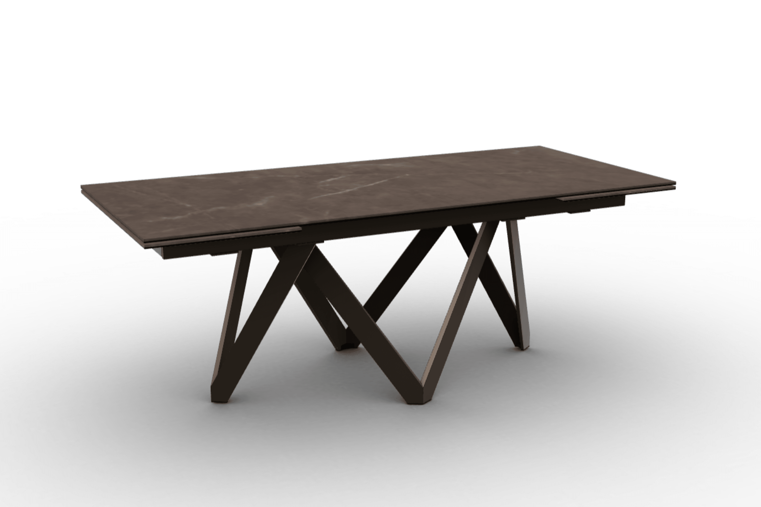 Stół prostokątny rozkładany CARTESIO brązowa ceramika Calligaris 160 cm brązowy matowy metal Eye on Design