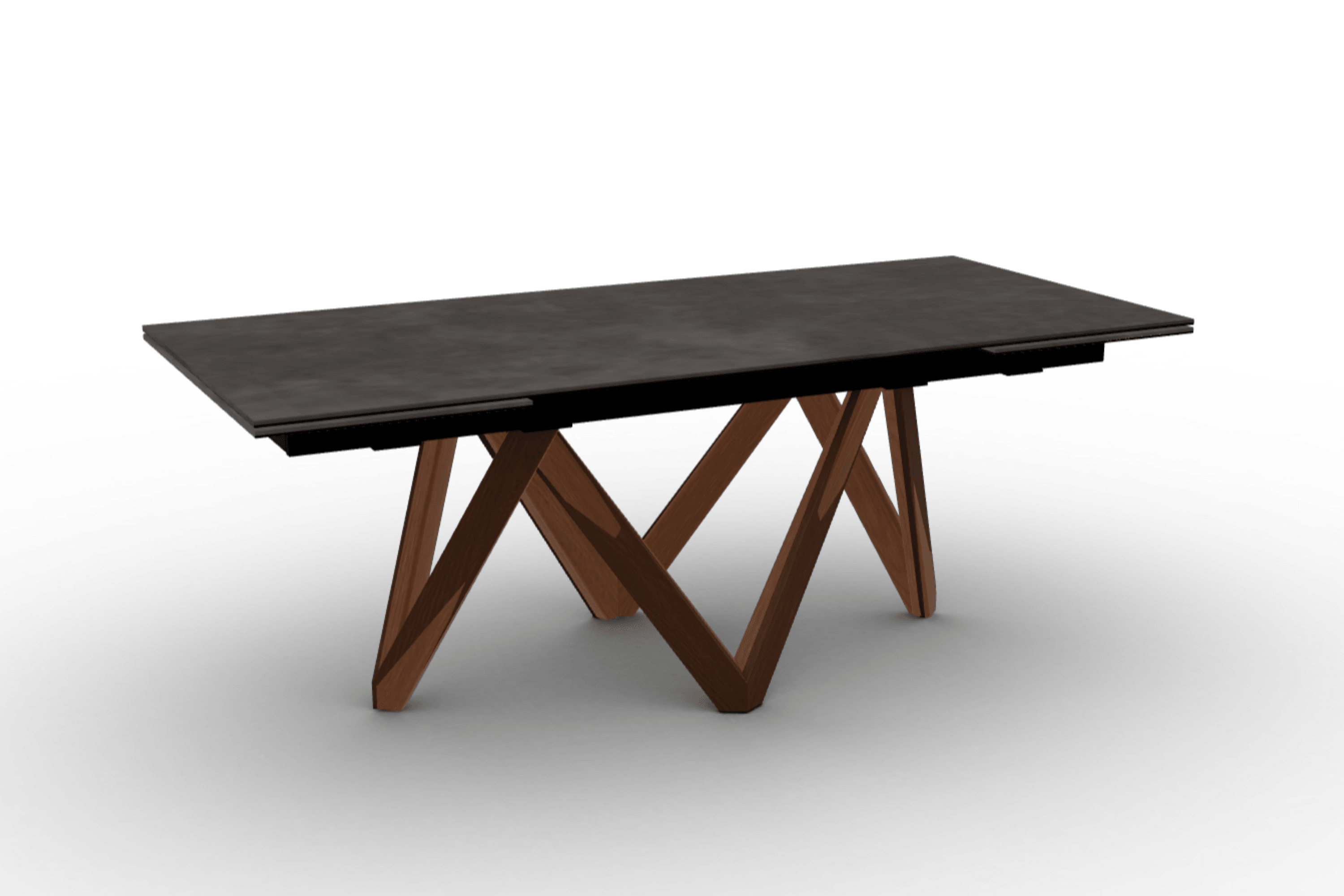 Stół prostokątny rozkładany CARTESIO ciemnoszara ceramika Calligaris 200 cm orzechowe drewno Eye on Design