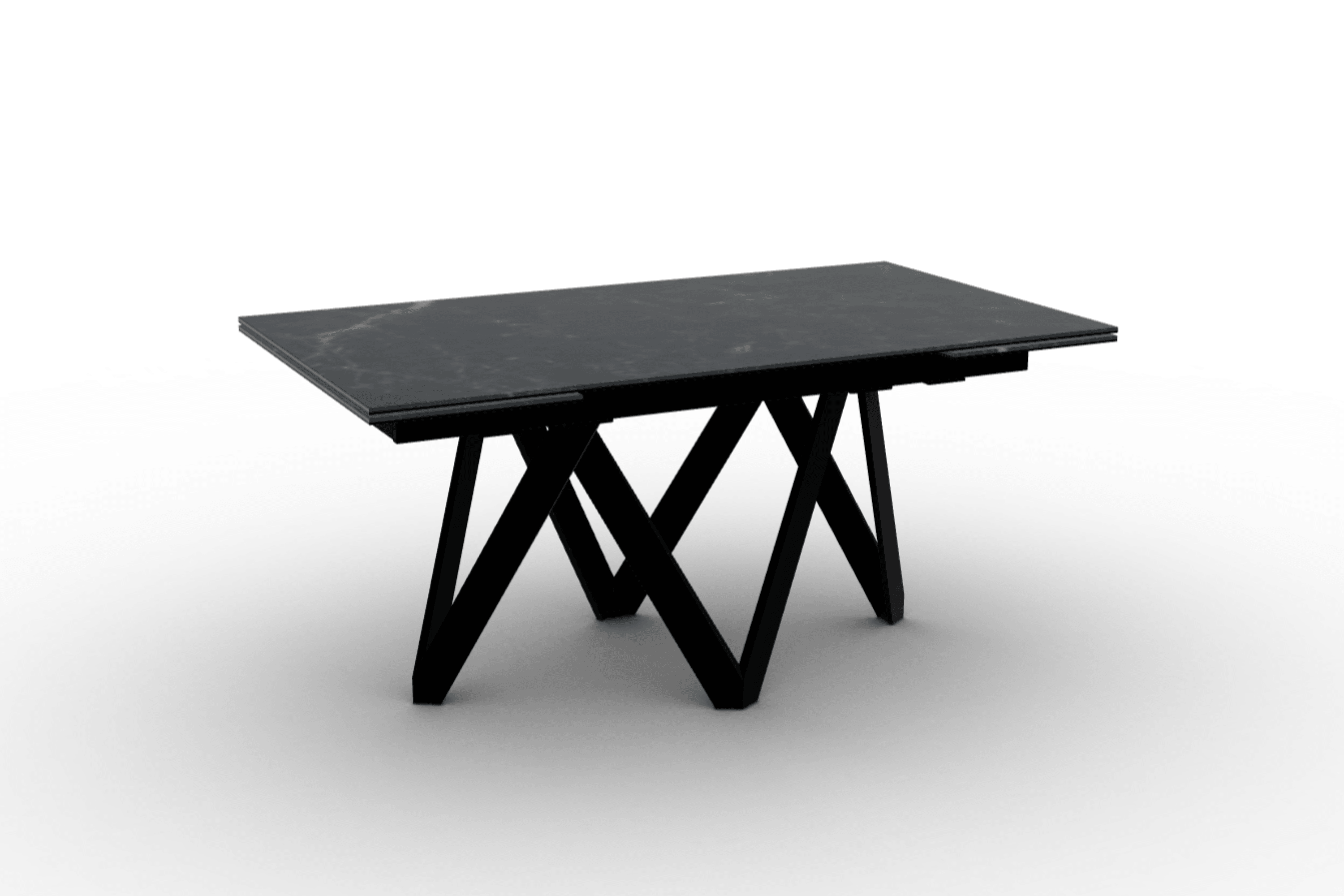 Stół prostokątny rozkładany CARTESIO czarny marmur Calligaris 160 cm czarny matowy metal Eye on Design