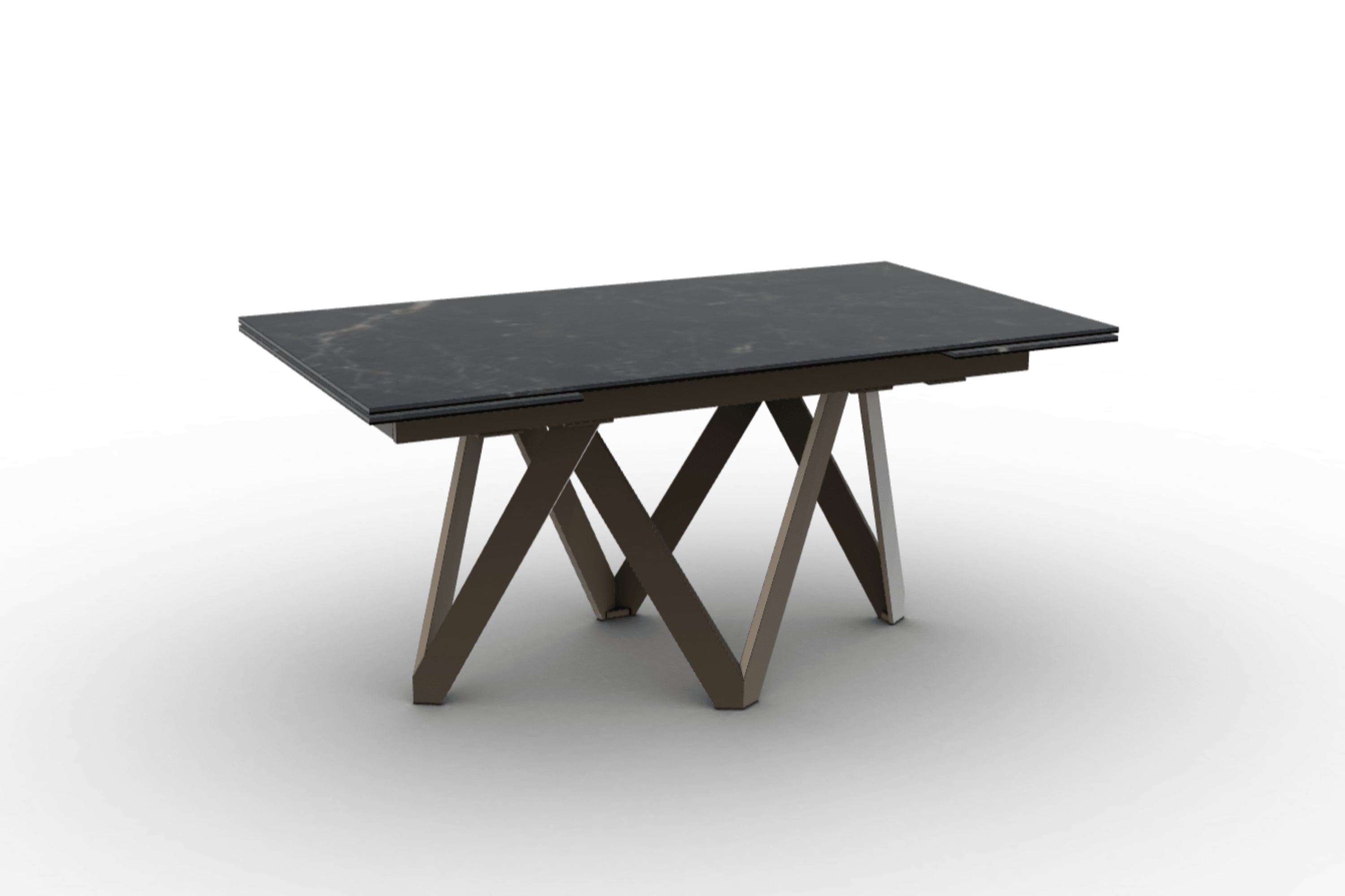Stół prostokątny rozkładany CARTESIO czarny marmur Calligaris 160 cm brązowy matowy metal Eye on Design