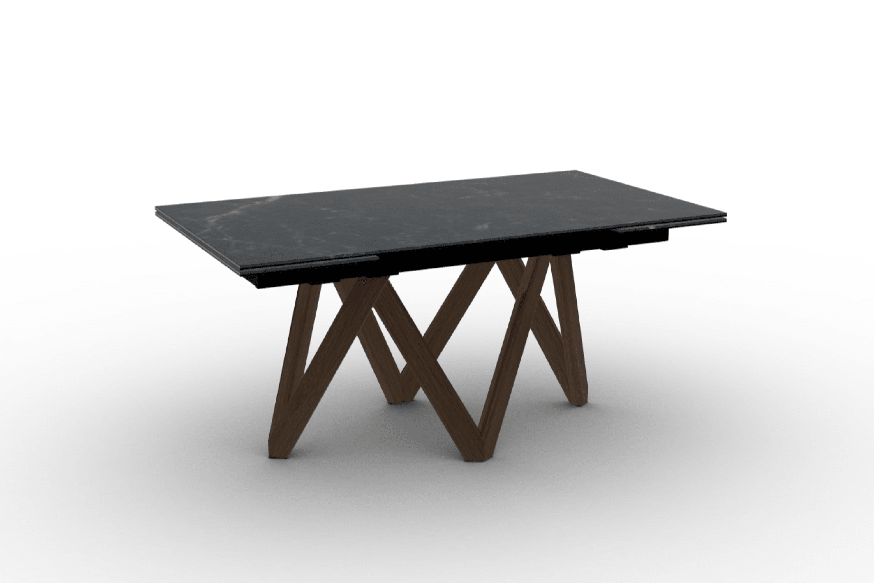 Stół prostokątny rozkładany CARTESIO czarny marmur Calligaris 160 cm ciemnobrązowe drewno Eye on Design