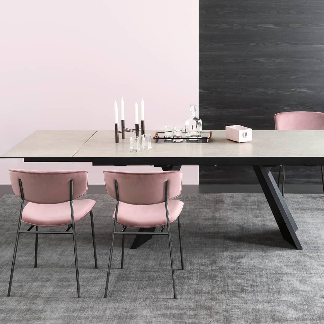 Stół prostokątny rozkładany ICARO jasnoszara ceramika – drewno, Calligaris