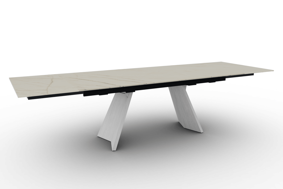Stół prostokątny rozkładany ICARO złoty marmur – drewno, Calligaris