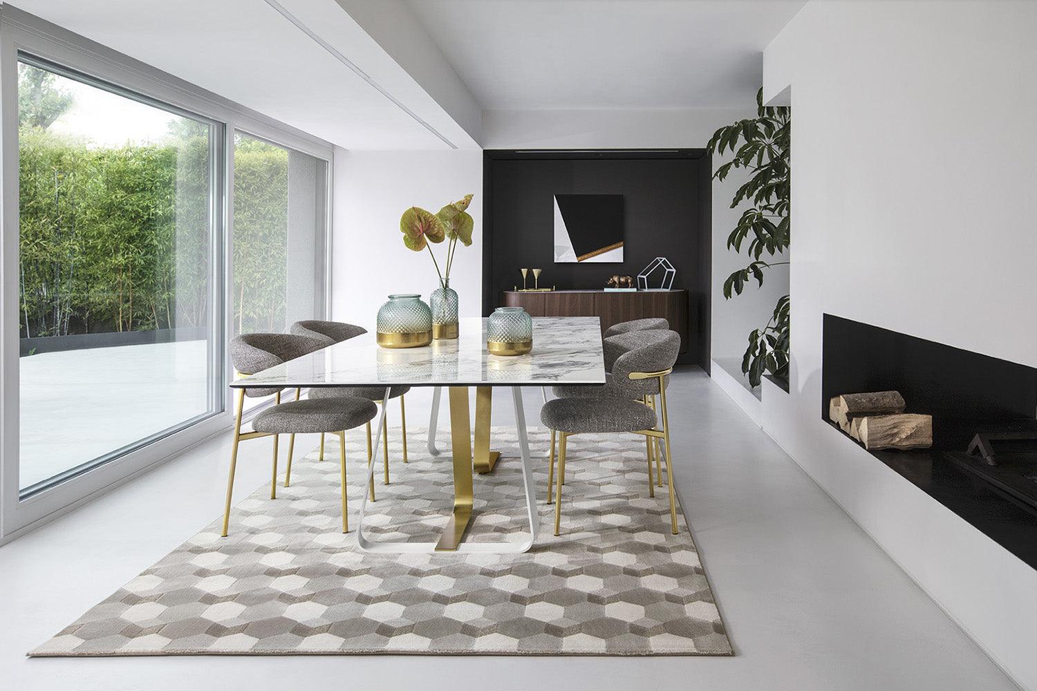 Stół prostokątny SUNSHINE jasnoszara ceramika Calligaris Eye on Design