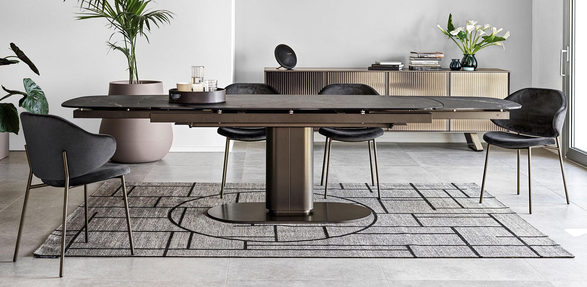 Stół rozkładany CAMEO ciemnoszara ceramika Calligaris Eye on Design