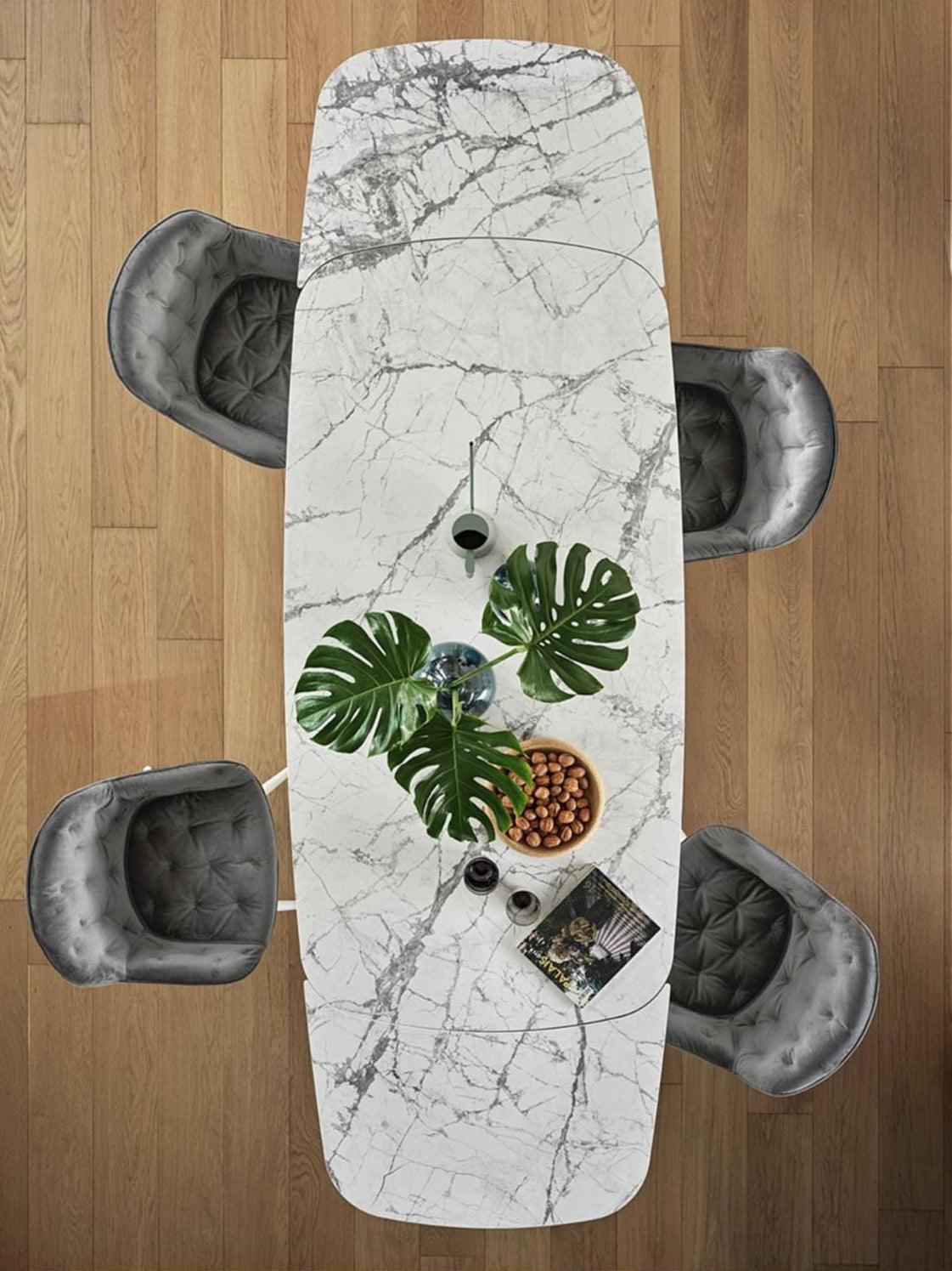 Stół rozkładany CAMEO złoty marmur Calligaris Eye on Design