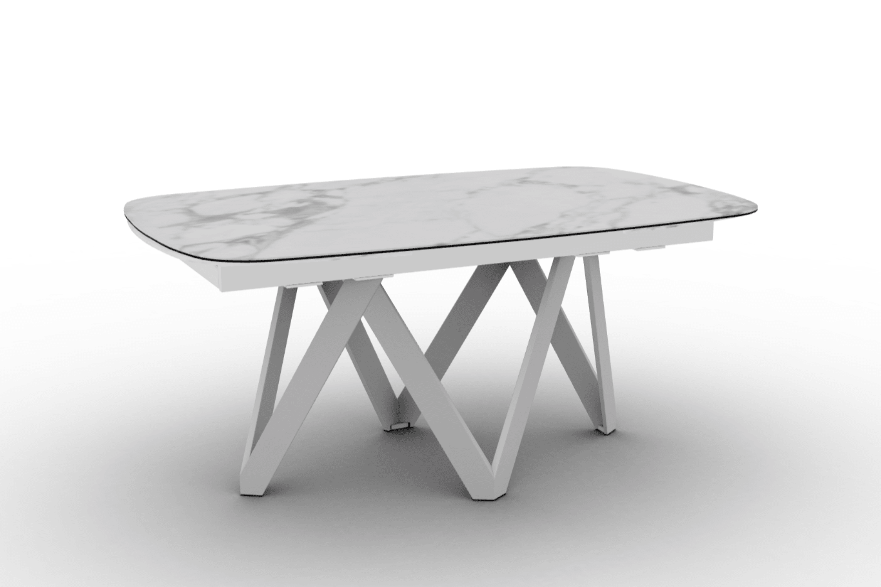 Stół rozkładany CARTESIO biały marmur Calligaris 165 cm biały matowy metal Eye on Design