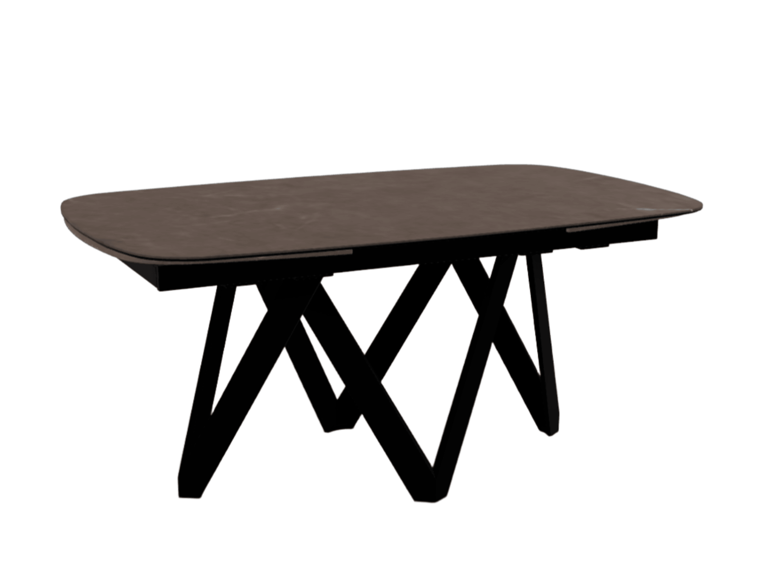 Stół rozkładany CARTESIO brązowa ceramika Calligaris 165 cm czarny matowy metal Eye on Design