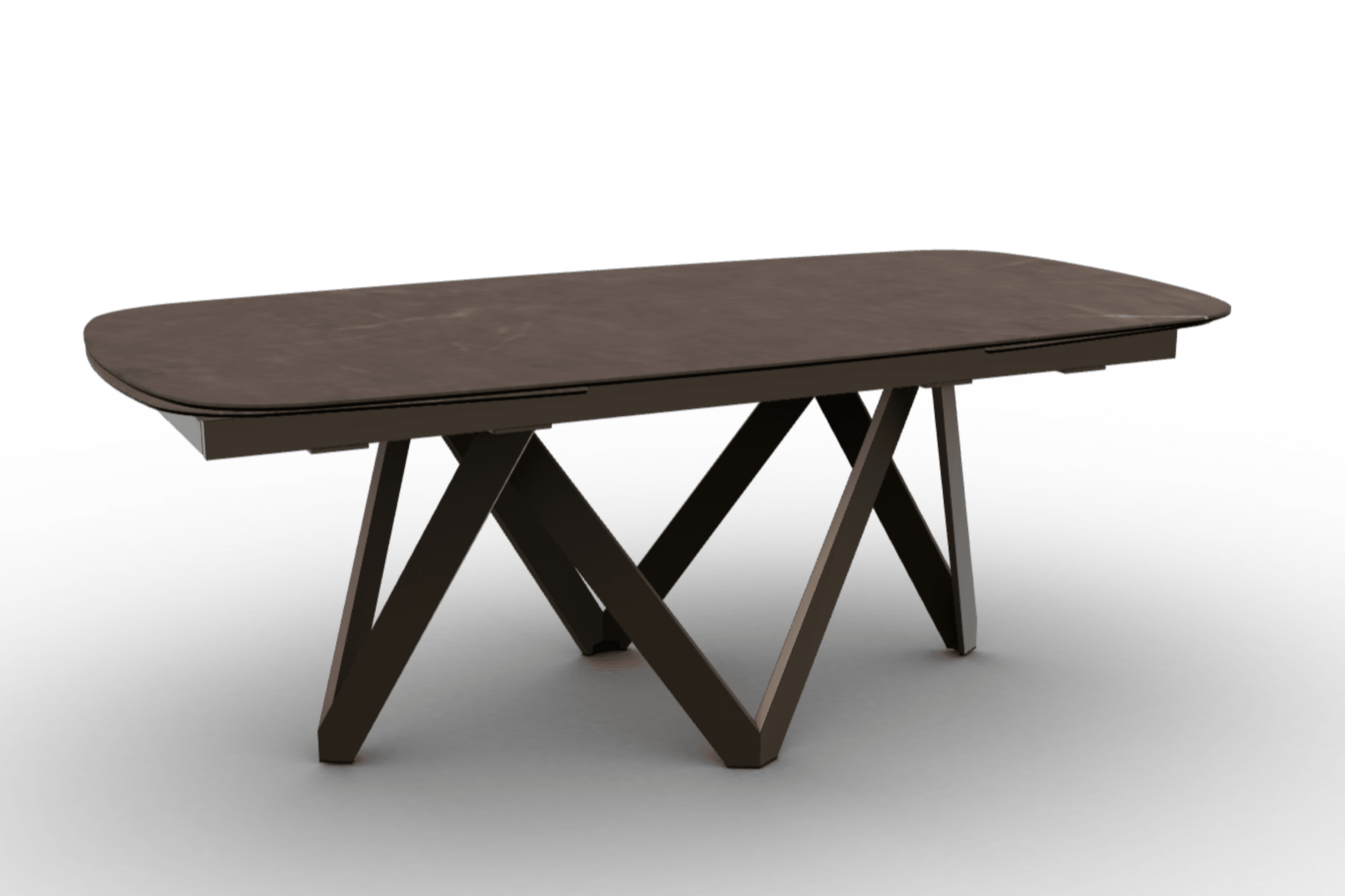 Stół rozkładany CARTESIO brązowa ceramika Calligaris 200 cm brązowy matowy metal Eye on Design