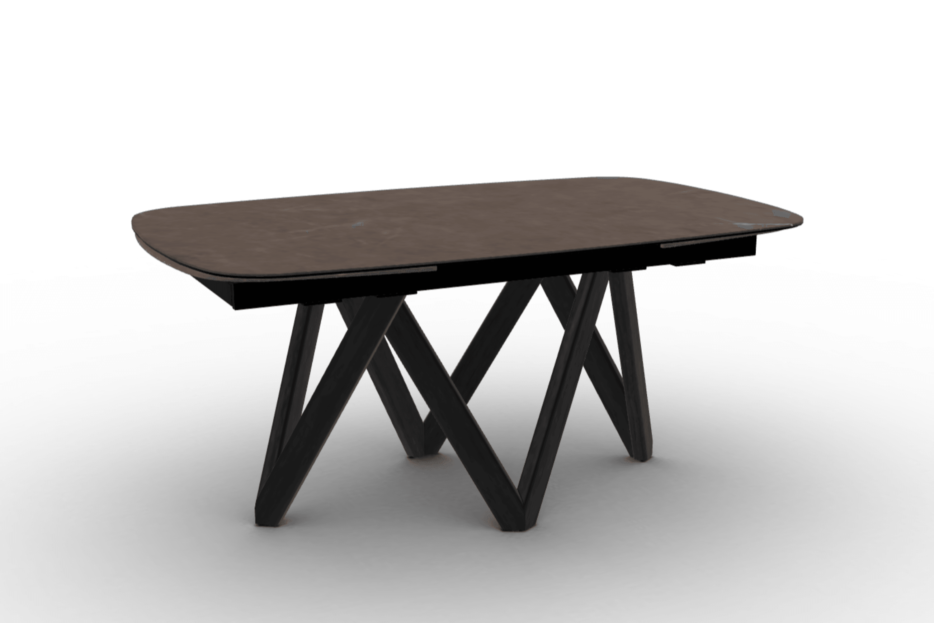 Stół rozkładany CARTESIO brązowa ceramika Calligaris 165 cm czarne matowe drewno Eye on Design