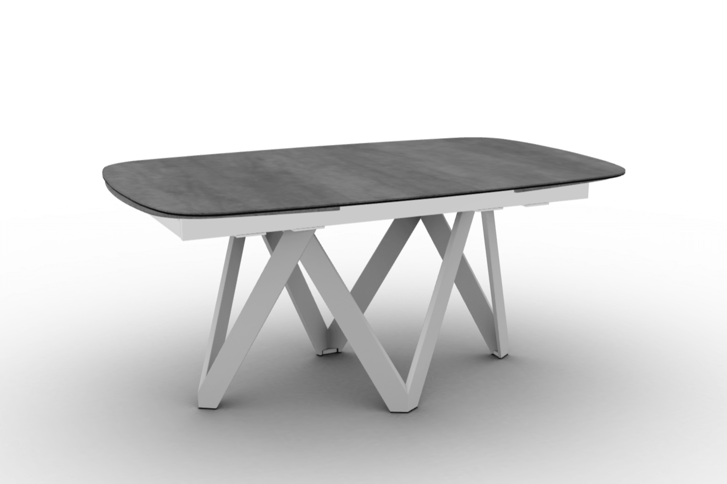 Stół rozkładany CARTESIO cement Calligaris 165 cm biały matowy metal Eye on Design