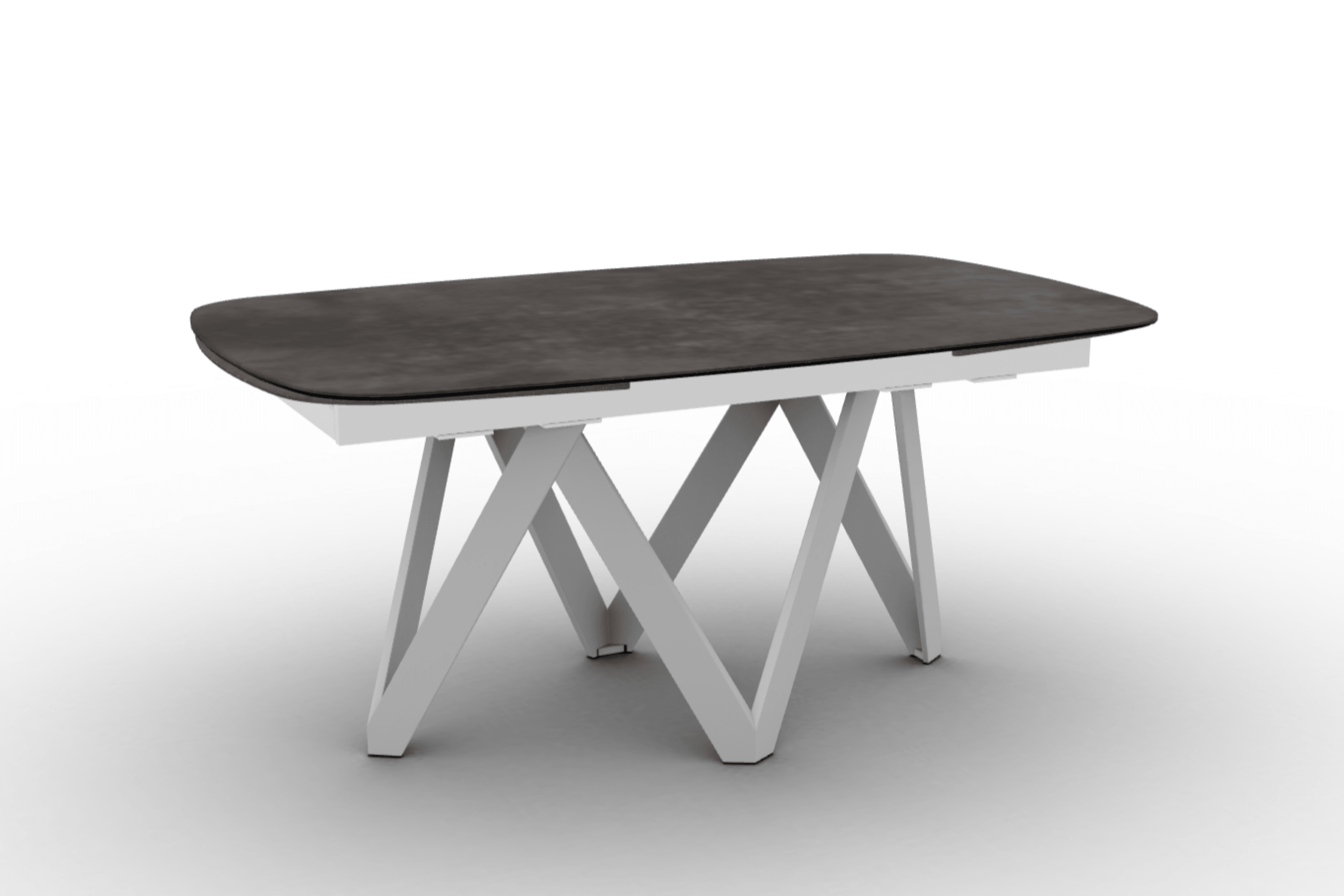 Stół rozkładany CARTESIO ciemnoszara ceramika Calligaris 165 cm biały matowy metal Eye on Design