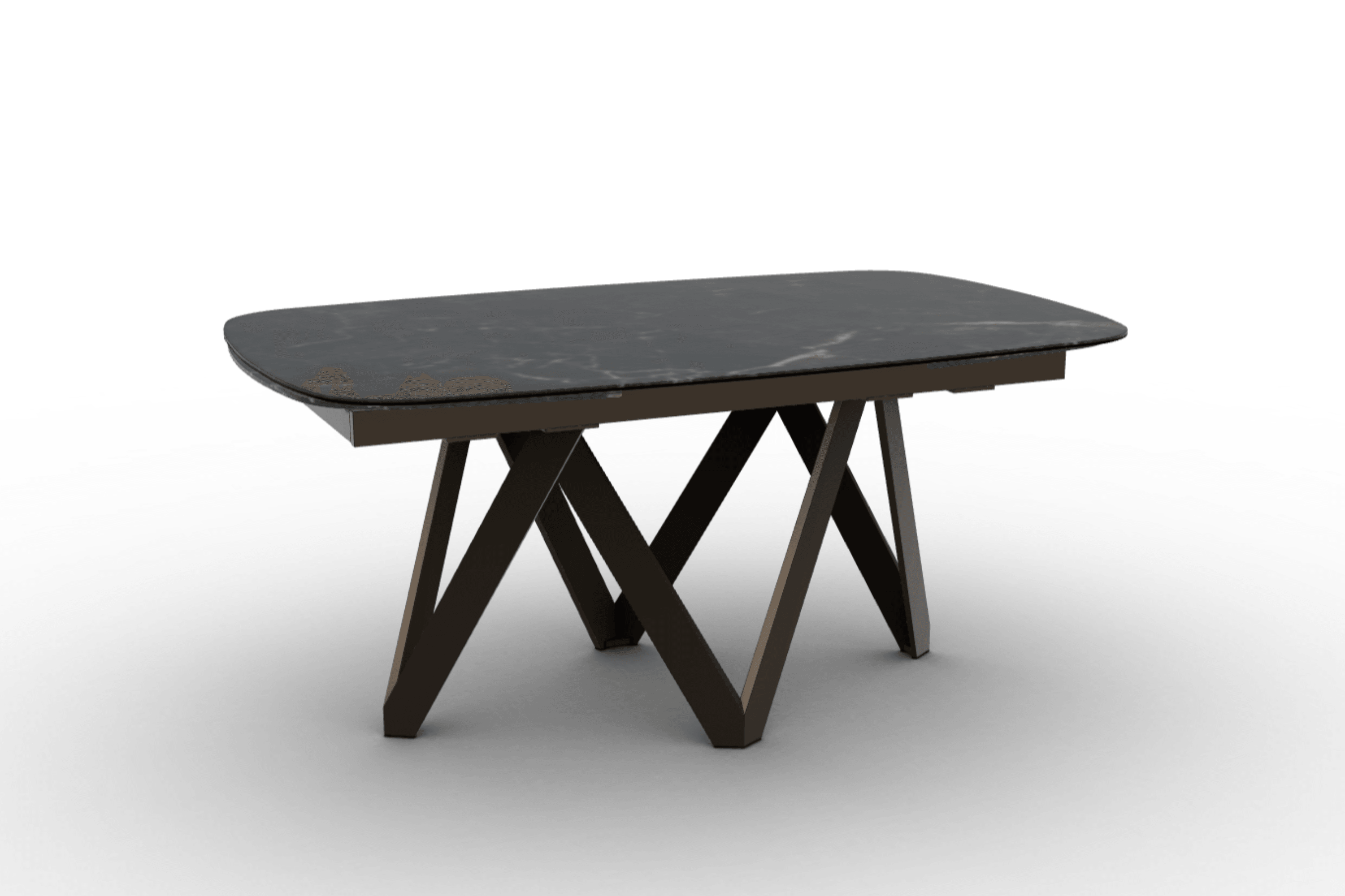Stół rozkładany CARTESIO czarny marmur Calligaris 165 cm brązowy matowy metal Eye on Design