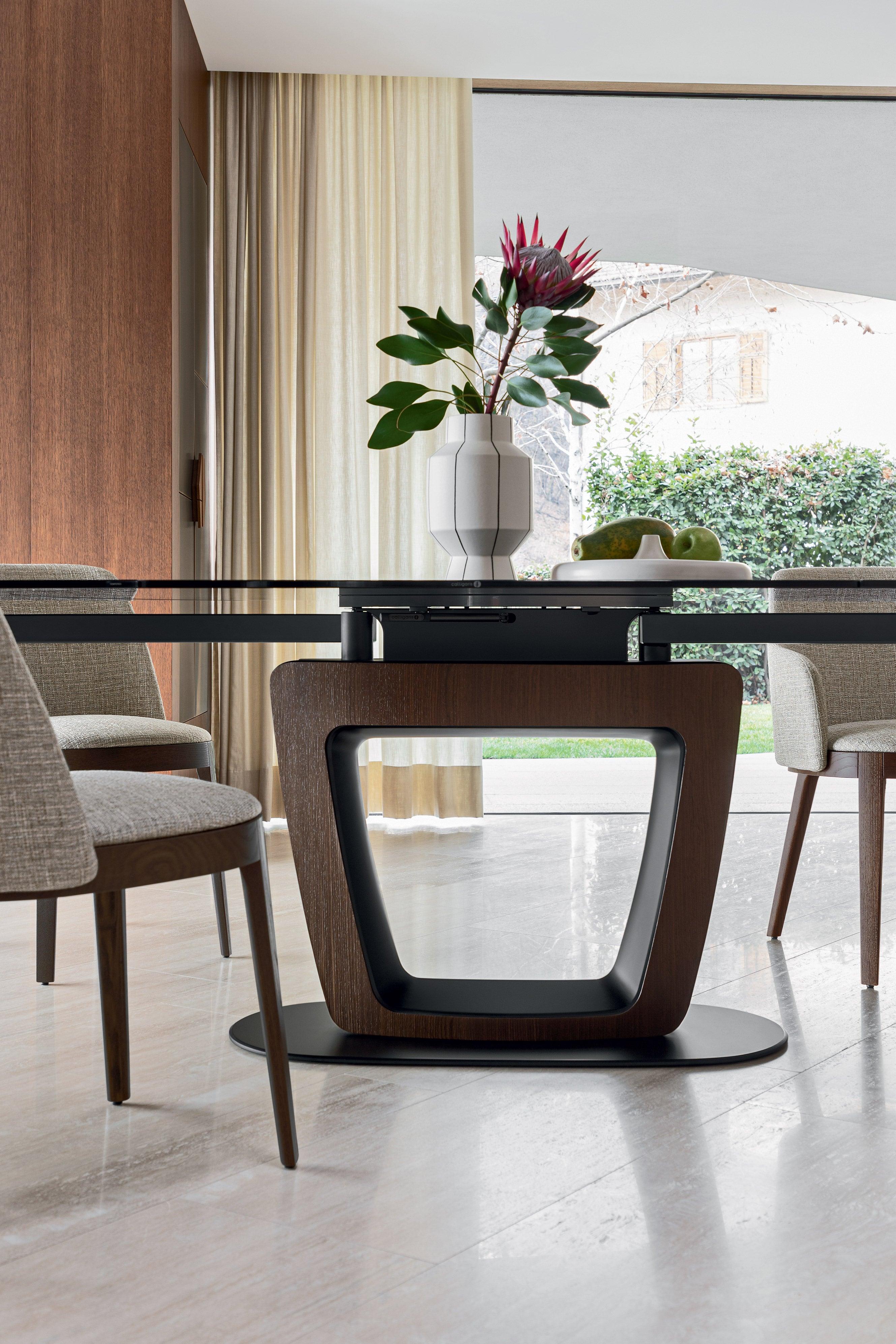 Stół rozkładany ORBITAL transparentne szkło Calligaris Eye on Design