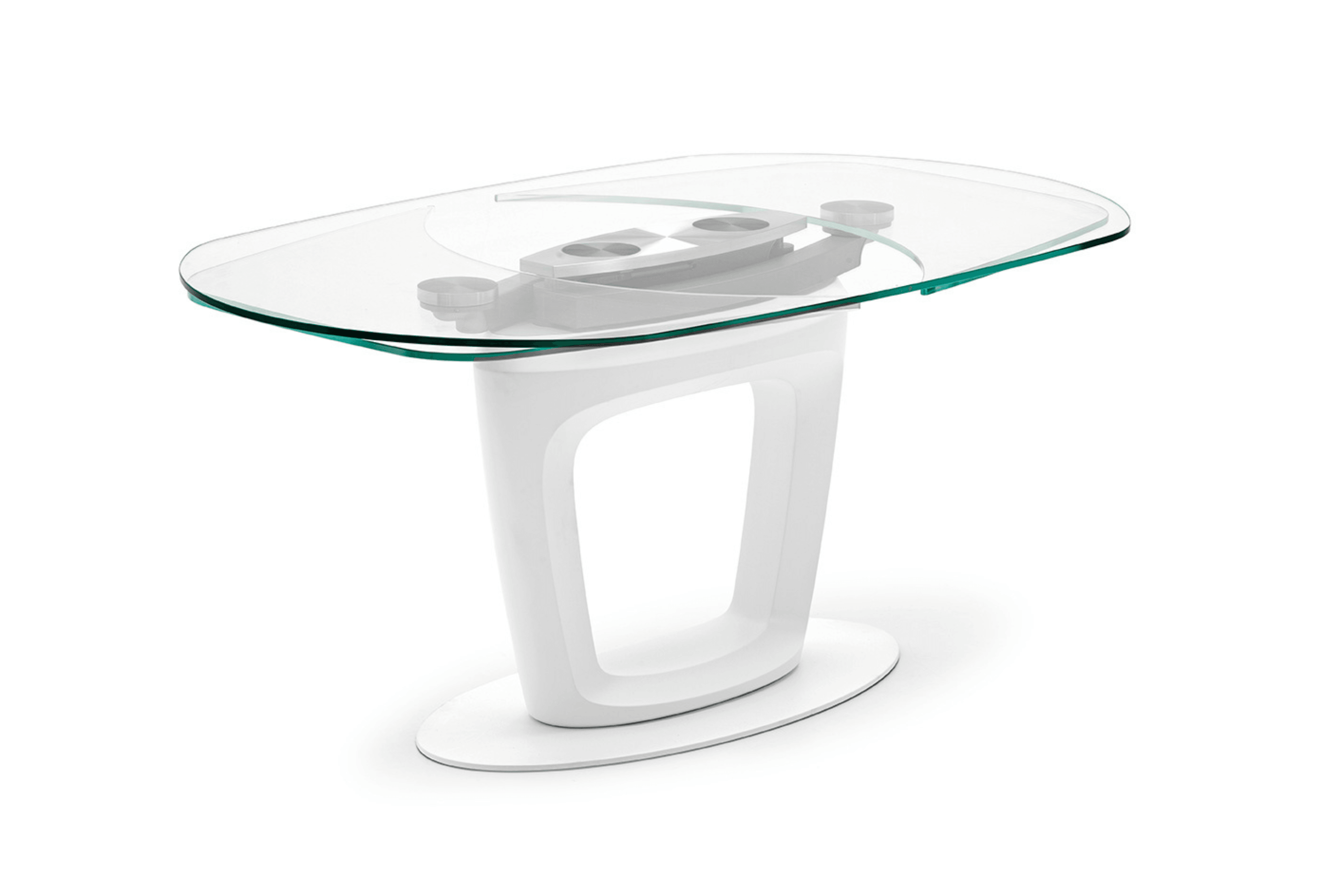 Stół rozkładany ORBITAL transparentne szkło Calligaris Eye on Design