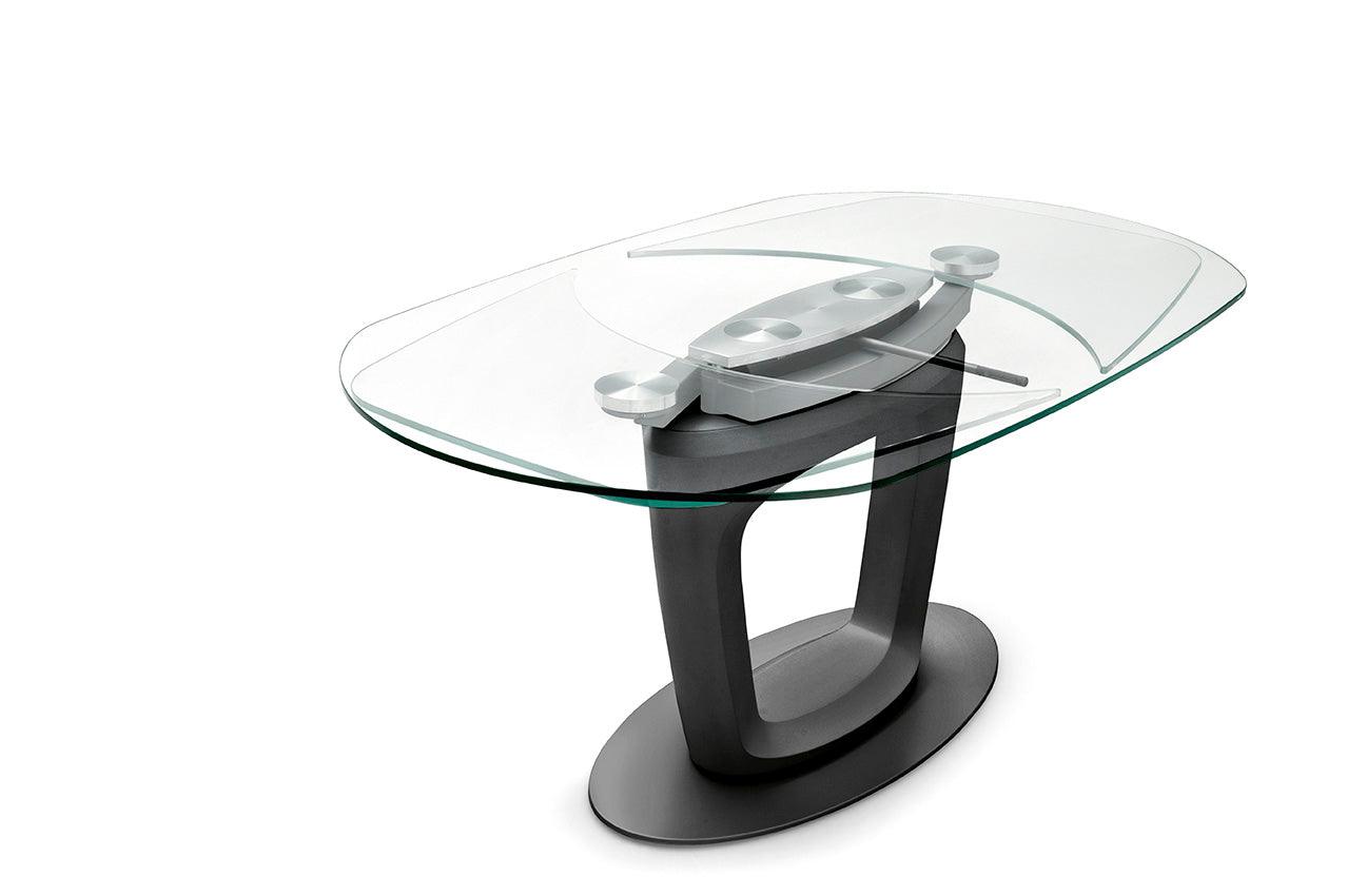 Stół rozkładany ORBITAL transparentne szkło Calligaris Eye on Design