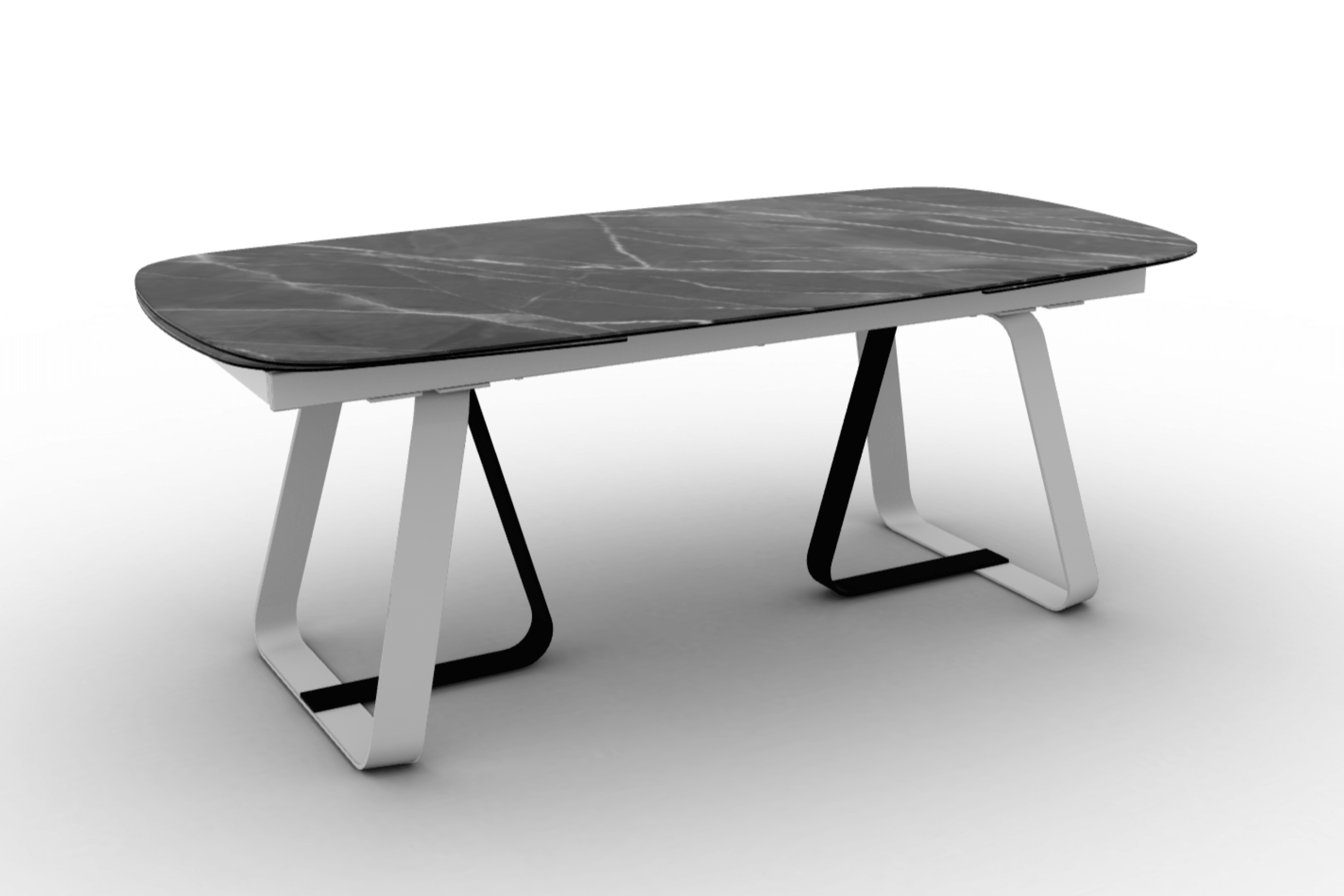 Stół rozkładany SUNSHINE antracytowy marmur Calligaris matowa biel matowa czerń Eye on Design