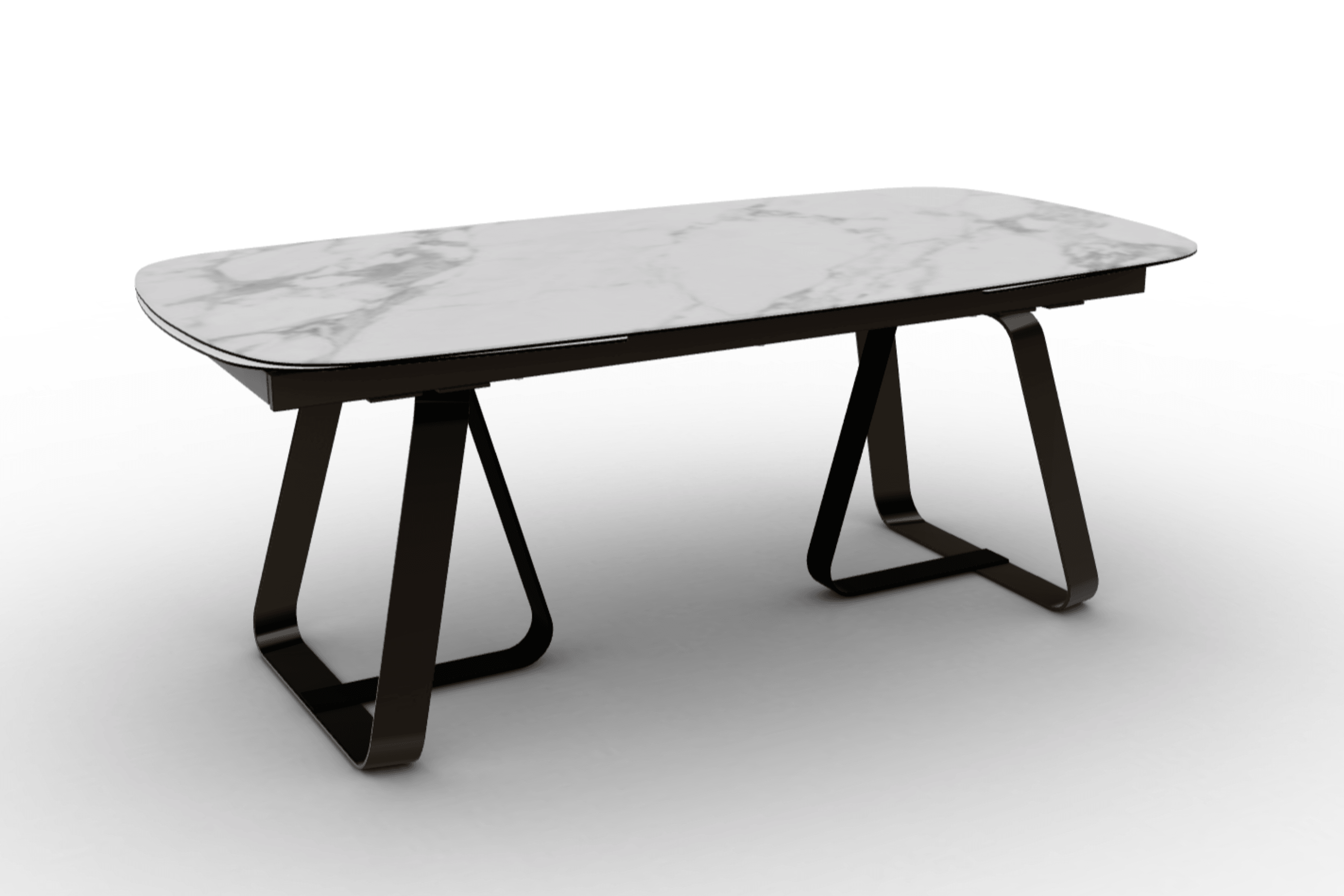 Stół rozkładany SUNSHINE biały marmur Calligaris matowy brąz matowa czerń Eye on Design