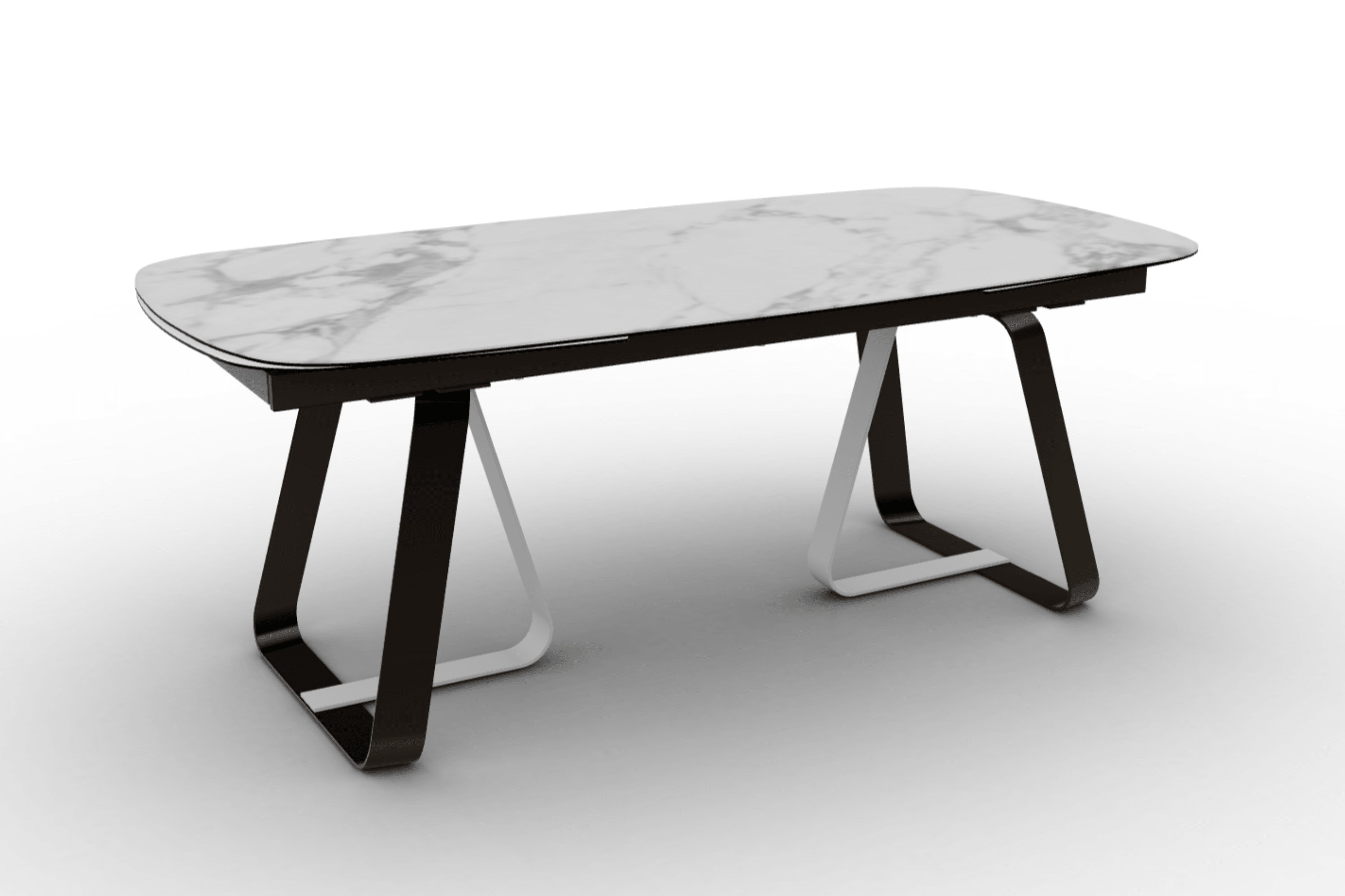 Stół rozkładany SUNSHINE biały marmur Calligaris matowy brąz matowa biel Eye on Design