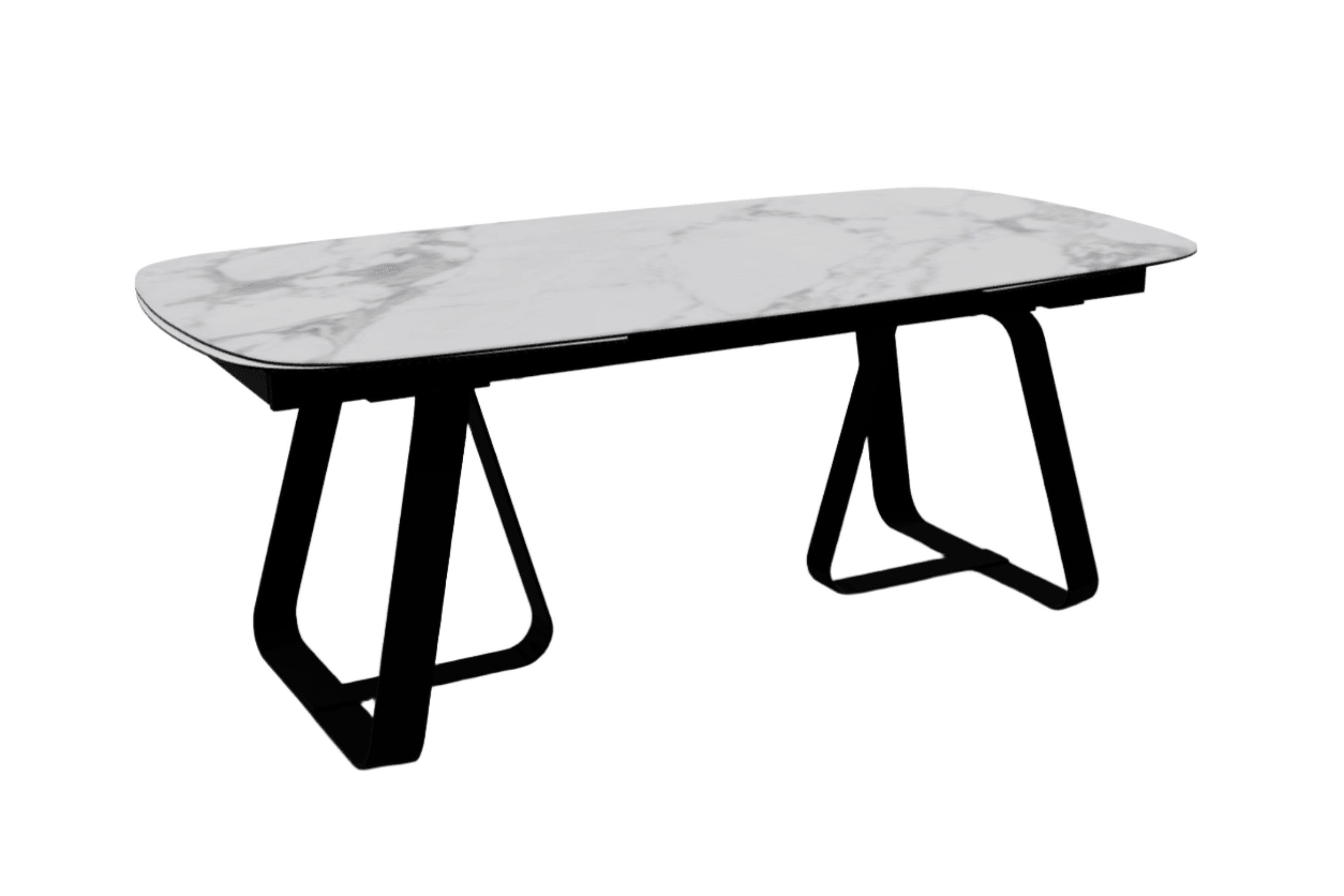 Stół rozkładany SUNSHINE biały marmur Calligaris matowa czerń matowa czerń Eye on Design