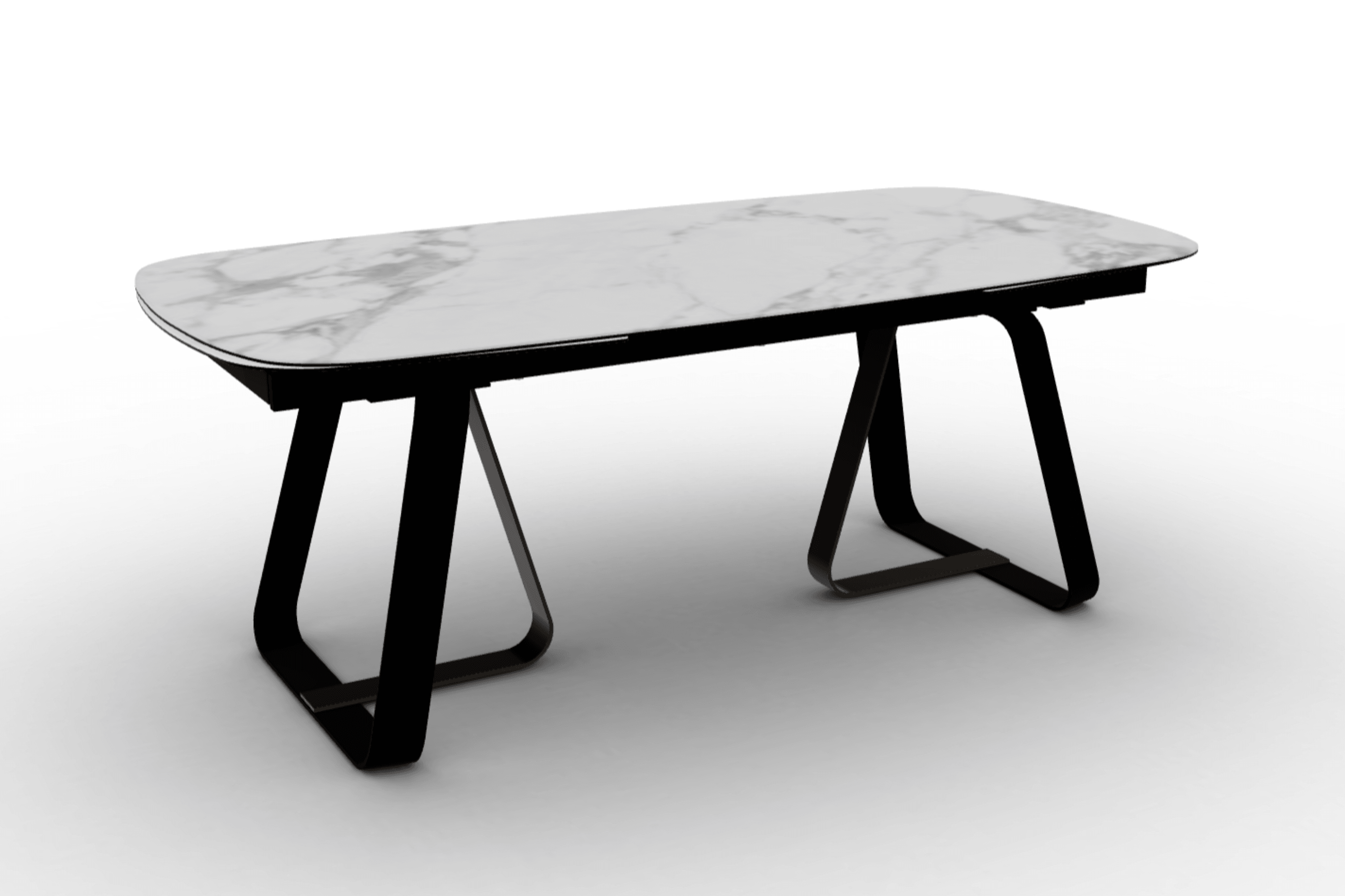 Stół rozkładany SUNSHINE biały marmur Calligaris matowa czerń matowy brąz Eye on Design