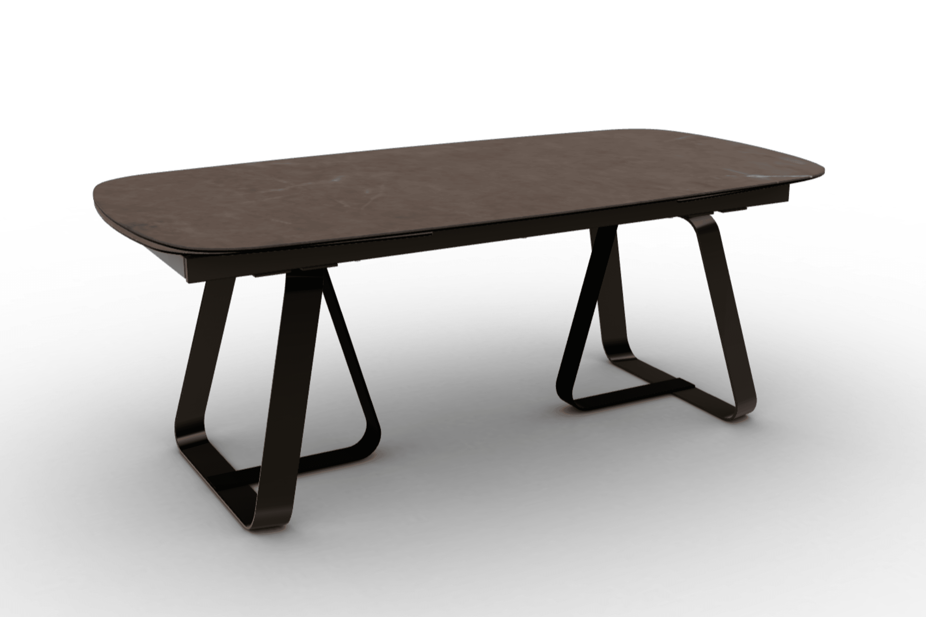 Stół rozkładany SUNSHINE brązowa ceramika Calligaris matowy brąz matowa czerń Eye on Design