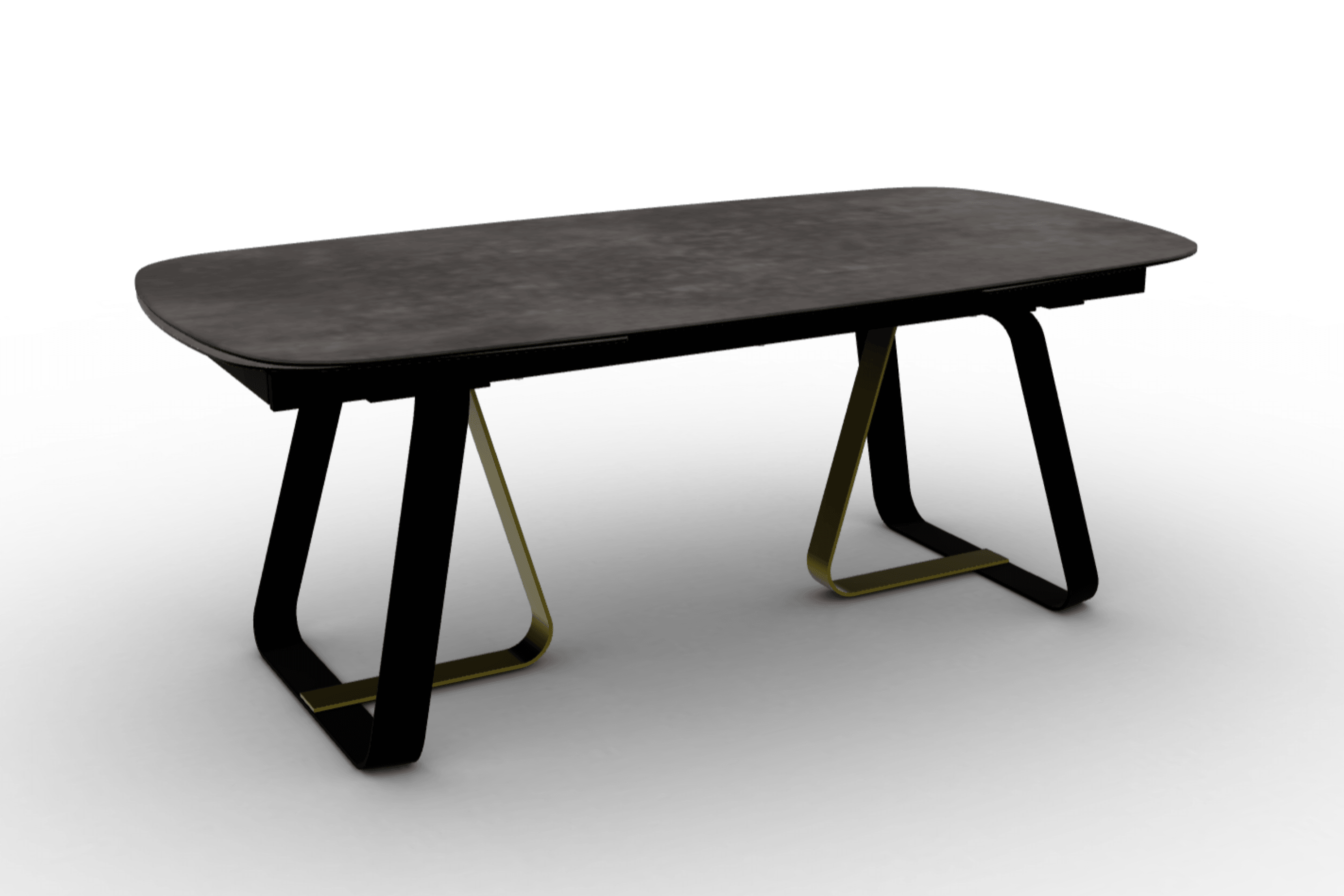 Stół rozkładany SUNSHINE ciemnoszary Calligaris matowa czerń matowy mosiądz Eye on Design