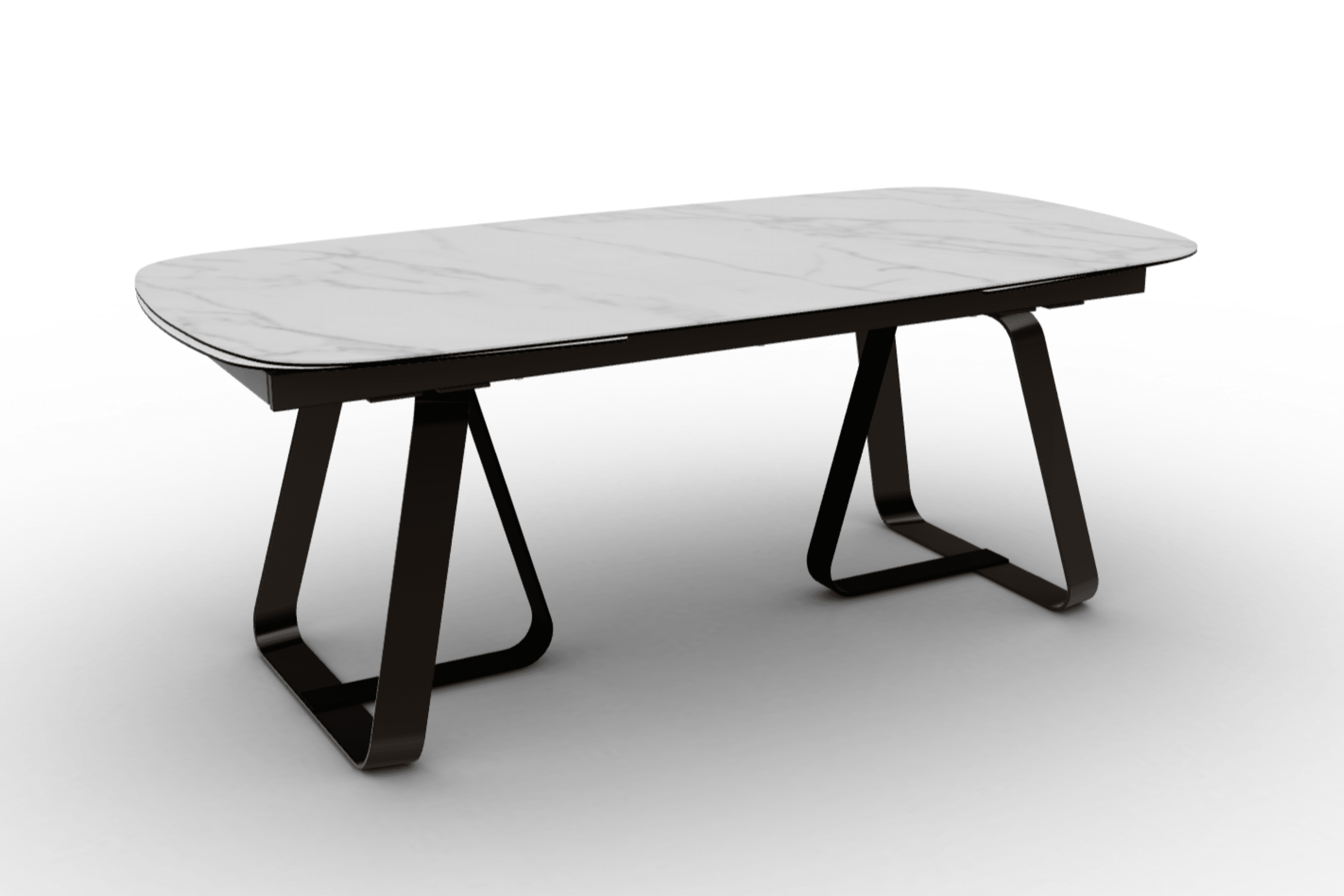 Stół rozkładany SUNSHINE kremowy marmur Calligaris matowy brąz matowa czerń Eye on Design