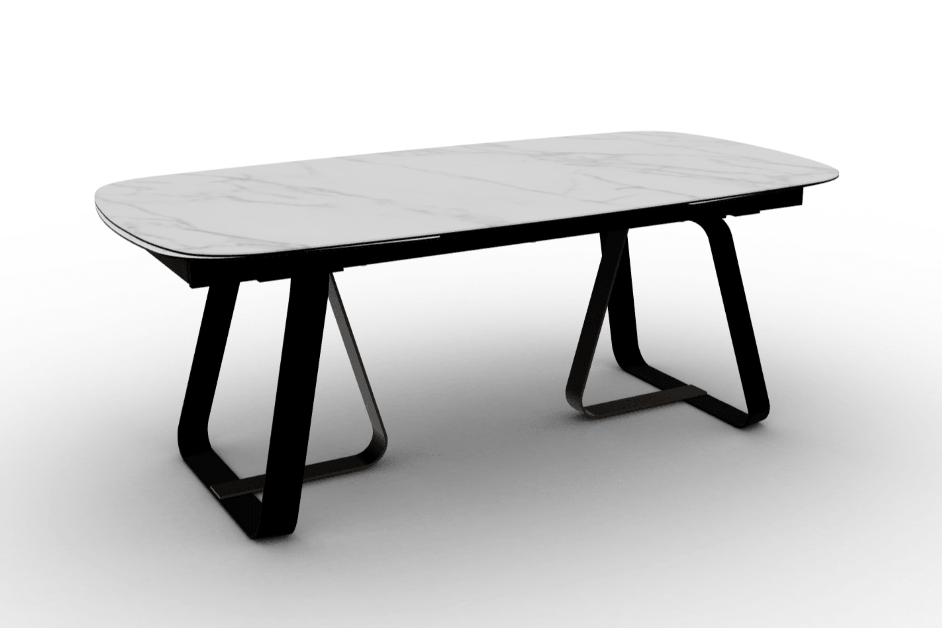 Stół rozkładany SUNSHINE kremowy marmur Calligaris matowa czerń matowy brąz Eye on Design