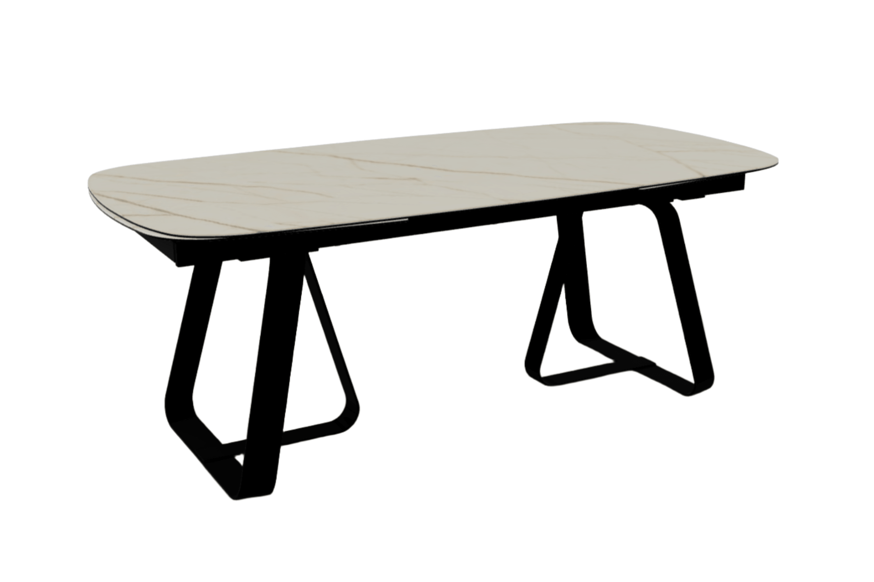 Stół rozkładany SUNSHINE złoty marmur Calligaris matowa czerń matowa czerń Eye on Design