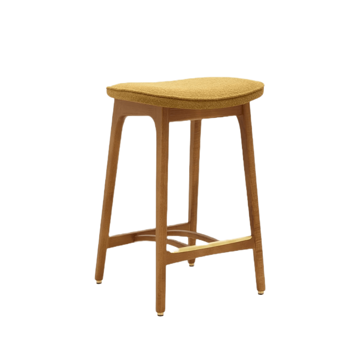 Stołek barowy 200-190 żółty w tkaninie Boucle Mustard 366 concept Eye on Design