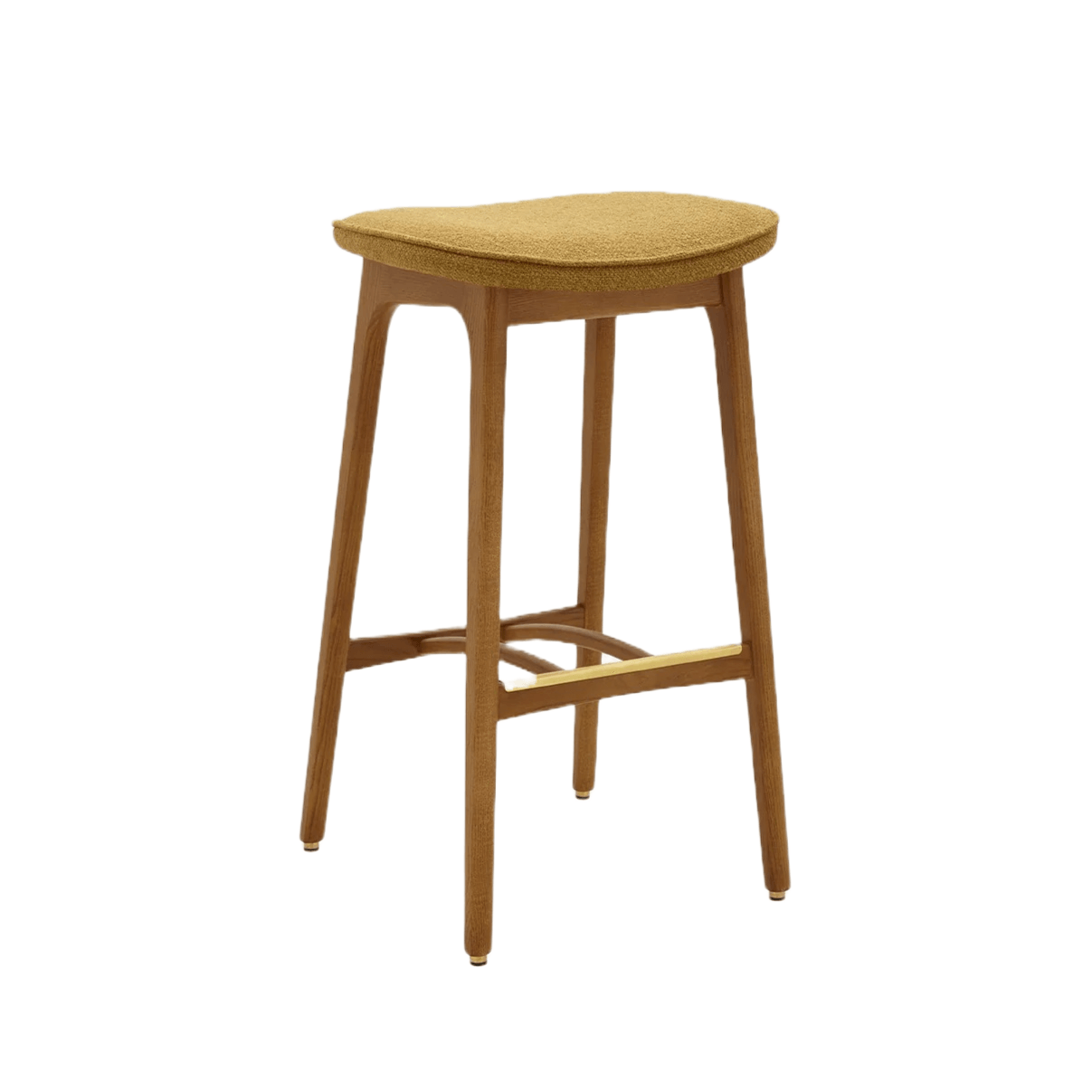 Stołek barowy 200-190 żółty w tkaninie Boucle Mustard 366 concept Eye on Design