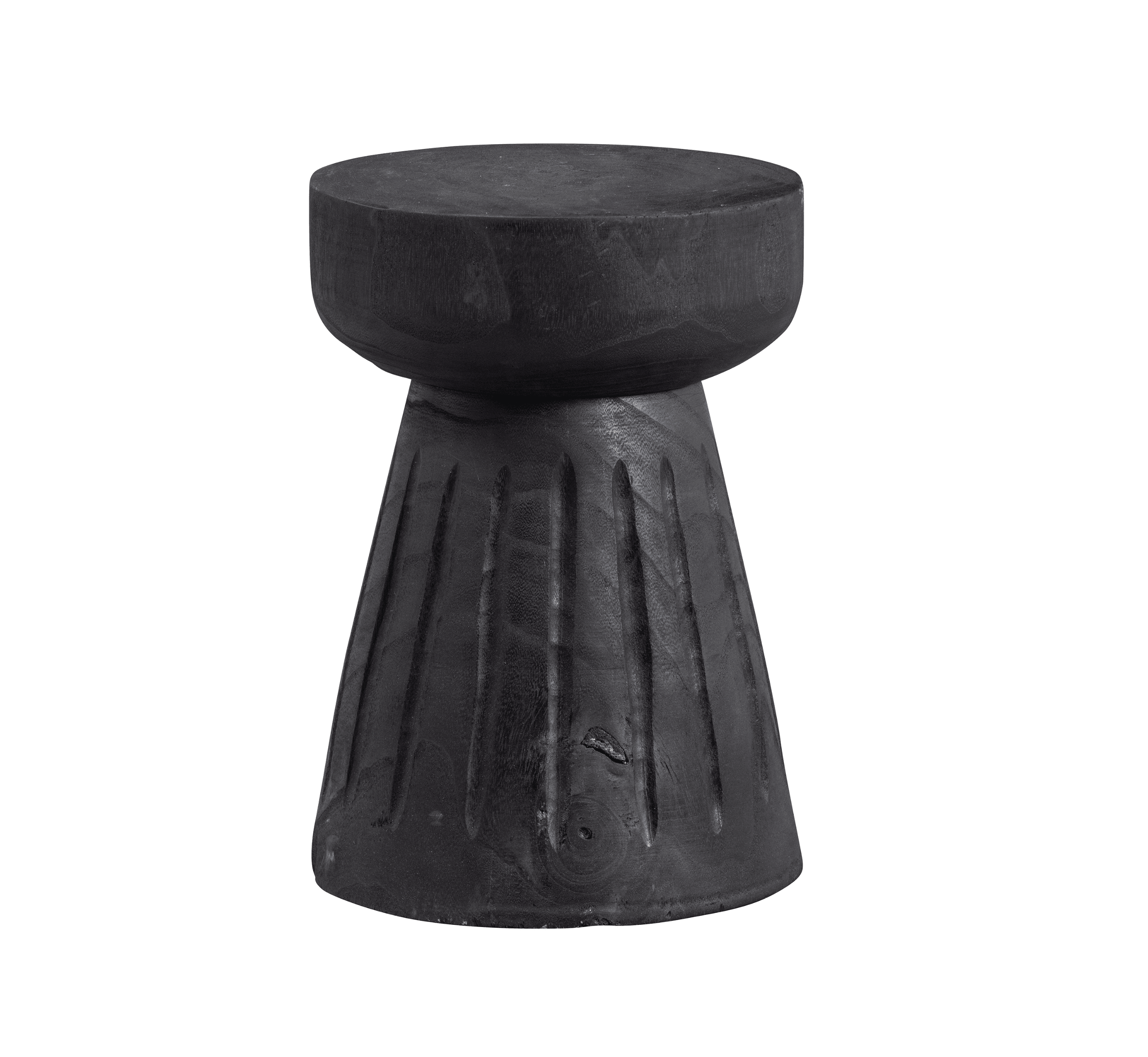 Stołek BORRE czarne drewno paulownia Woood Eye on Design