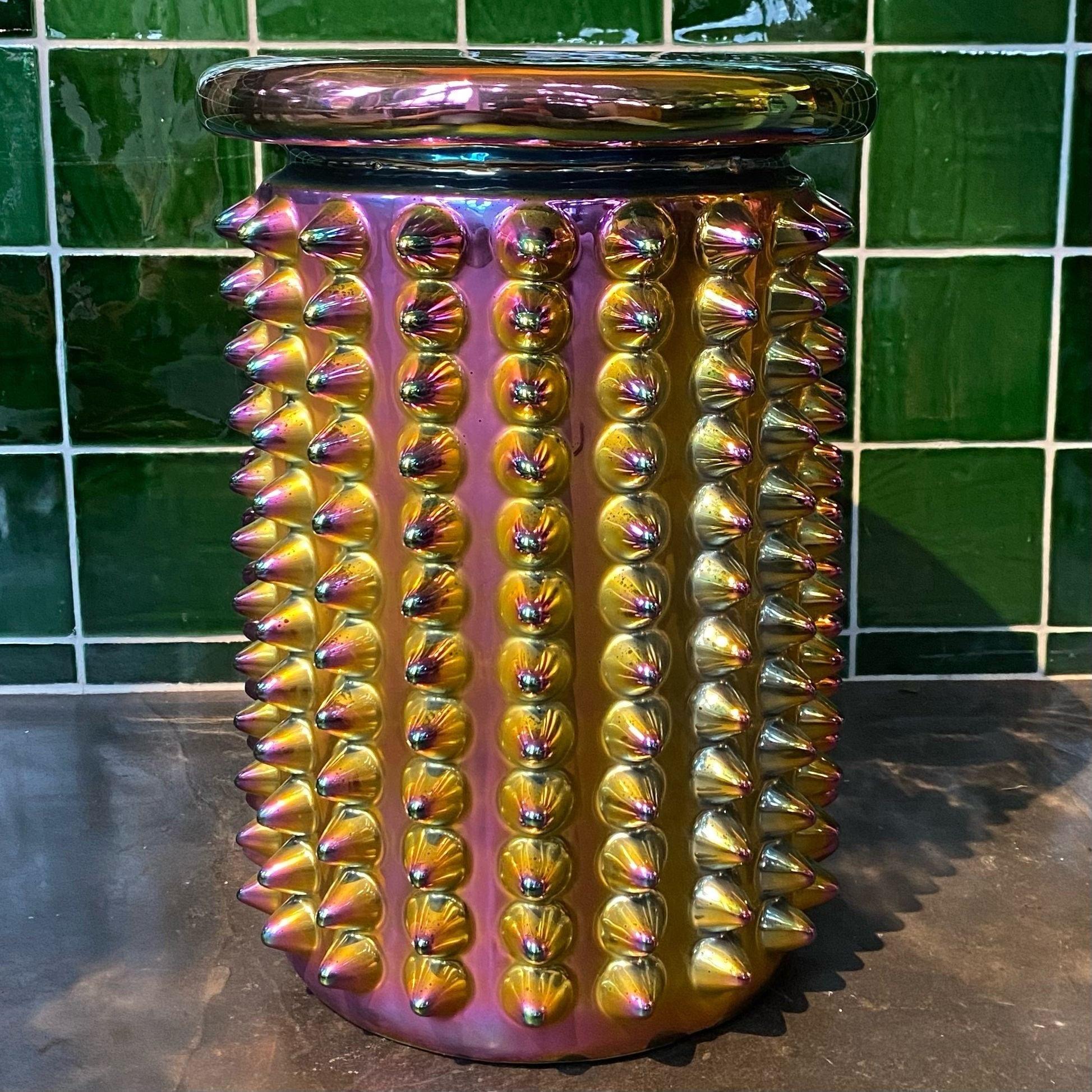 Stołek OILY SPIKE petrol Pols Potten Eye on Design