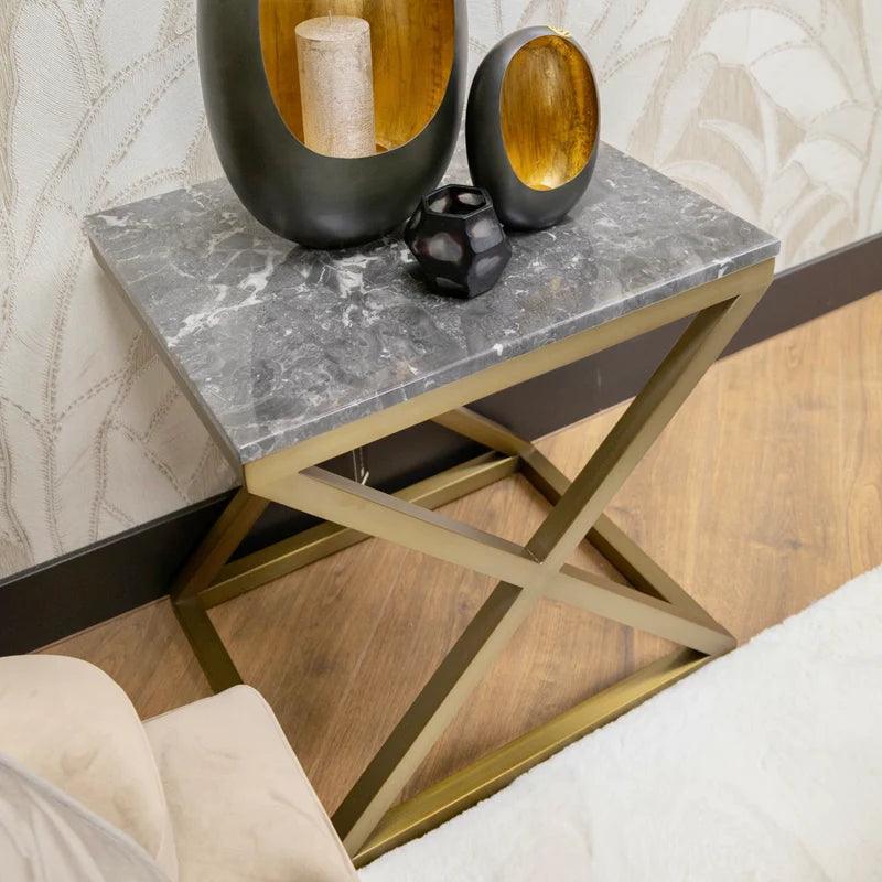 Stolik boczny CRISS CROSS szary marmur Eichholtz Eye on Design