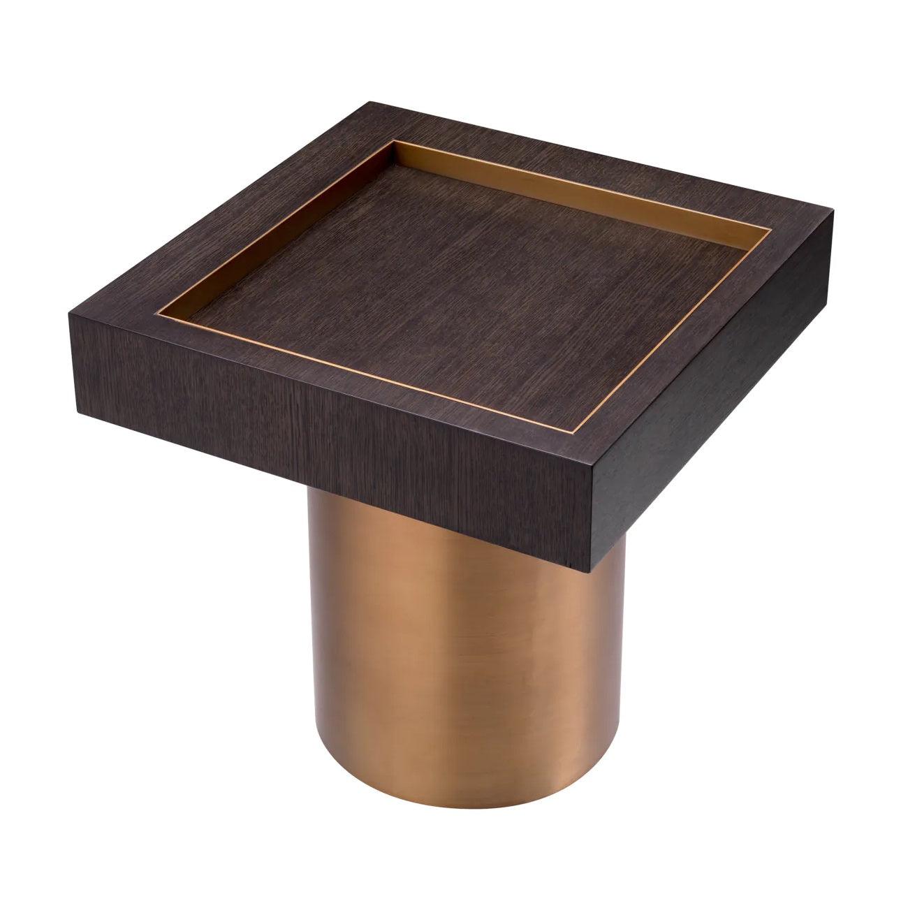 Stolik boczny kwadratowy OTUS fornir dębowy mokka Eichholtz Eye on Design