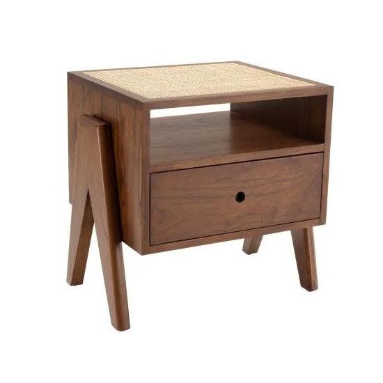 Stolik boczny LATOUR drewniany z trzciną rattanową Eichholtz Eye on Design