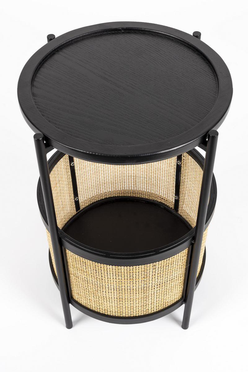 Stolik boczny MAKOTO czarny z rattanem White Label Living Eye on Design