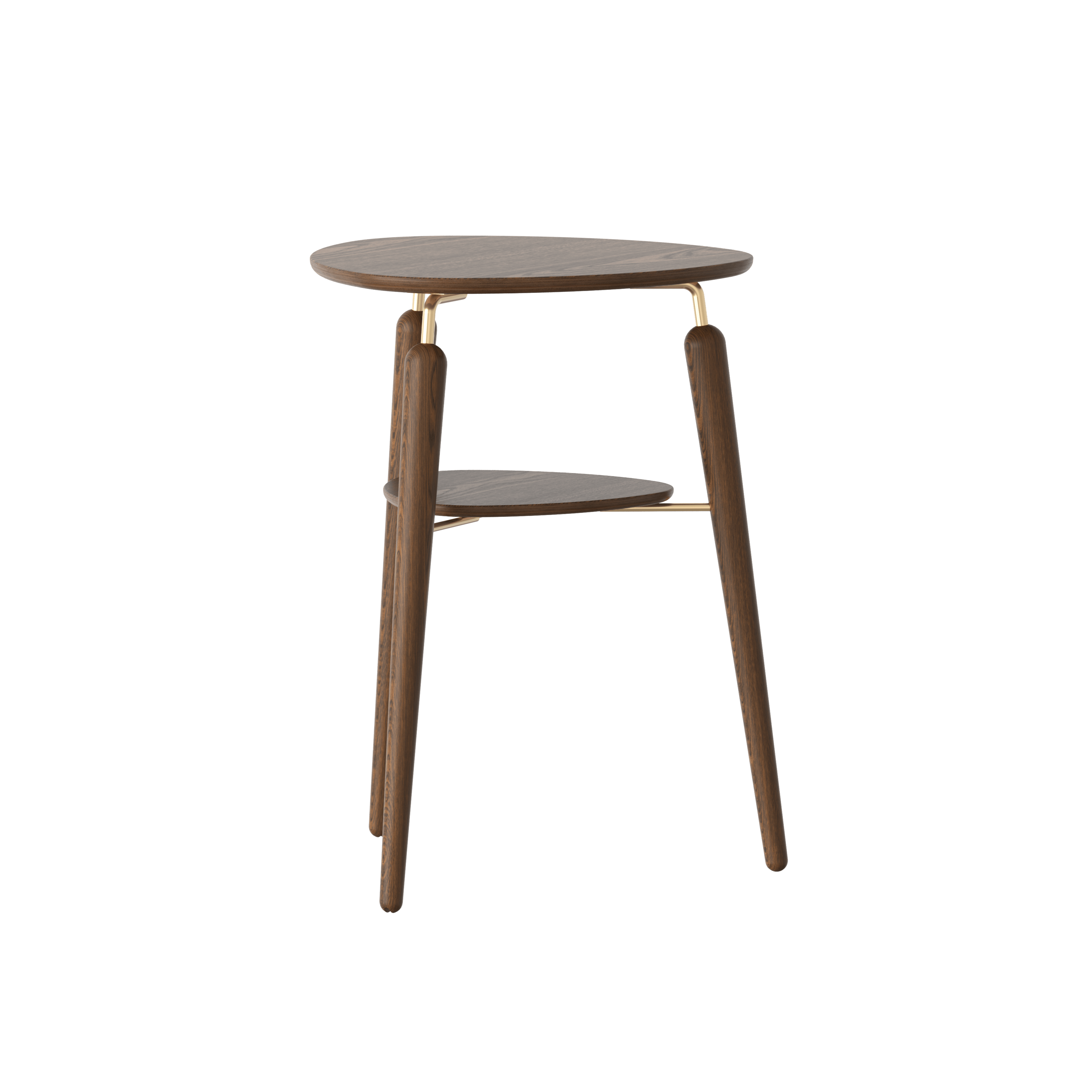 Stolik boczny MY SPOT ciemno dębowy ze złotym wykończeniem UMAGE Eye on Design