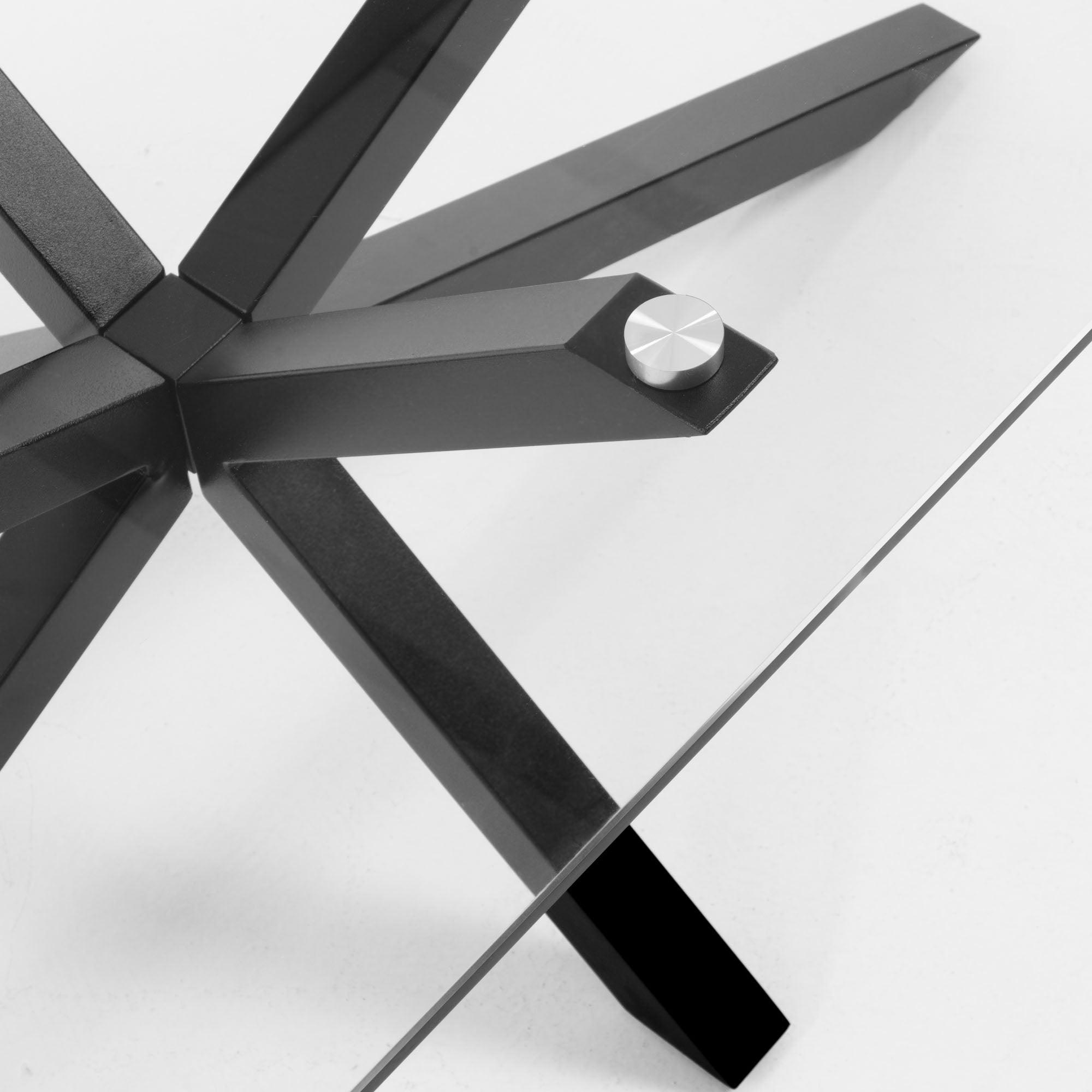 Stolik kawowy ARGO szklany z czarną podstawą La Forma Eye on Design