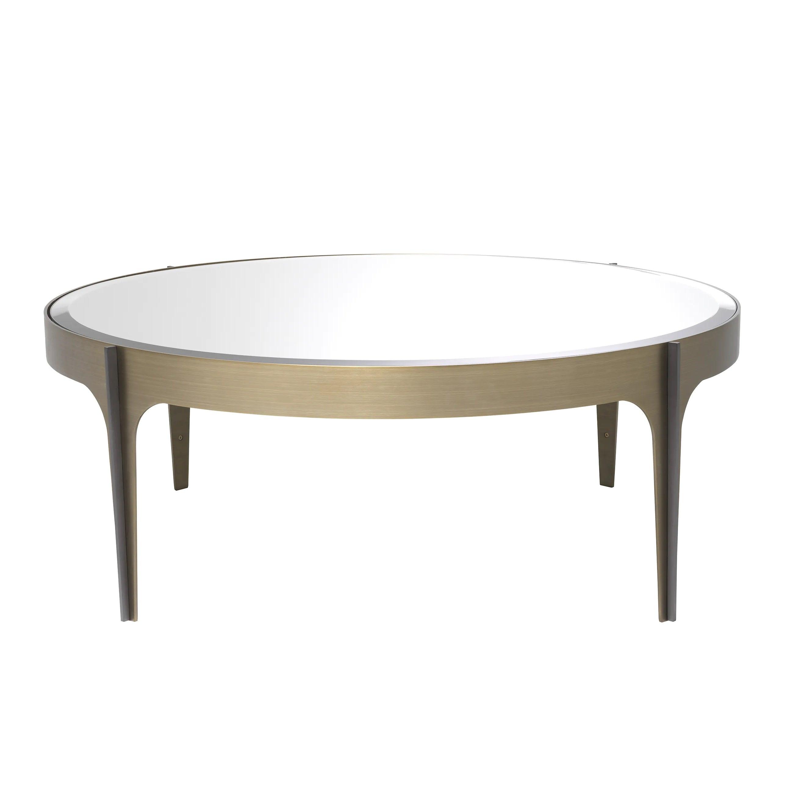 Stolik kawowy ARTEMISA szklany blat z mosiężną podstwą Eichholtz Eye on Design