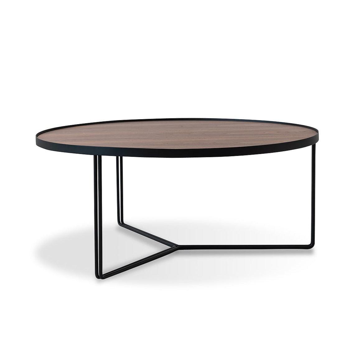 Stolik kawowy BIBIA III fornir z czarną podstawą Nobonobo Fornir - orzech amerykański +100zł Eye on Design