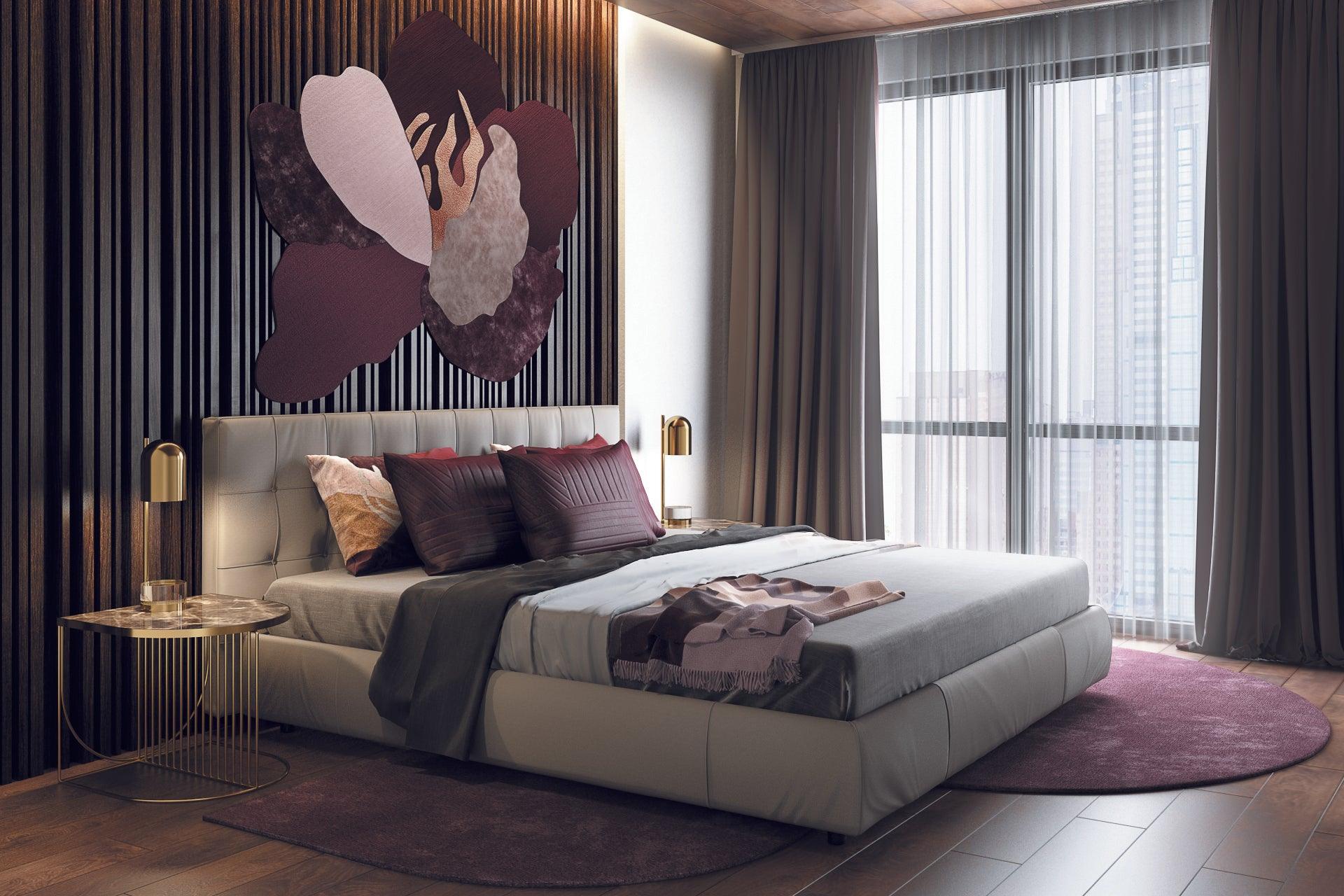 Stolik kawowy boczny SINO brązowy marmur ze złotą podstawą AYTM Eye on Design