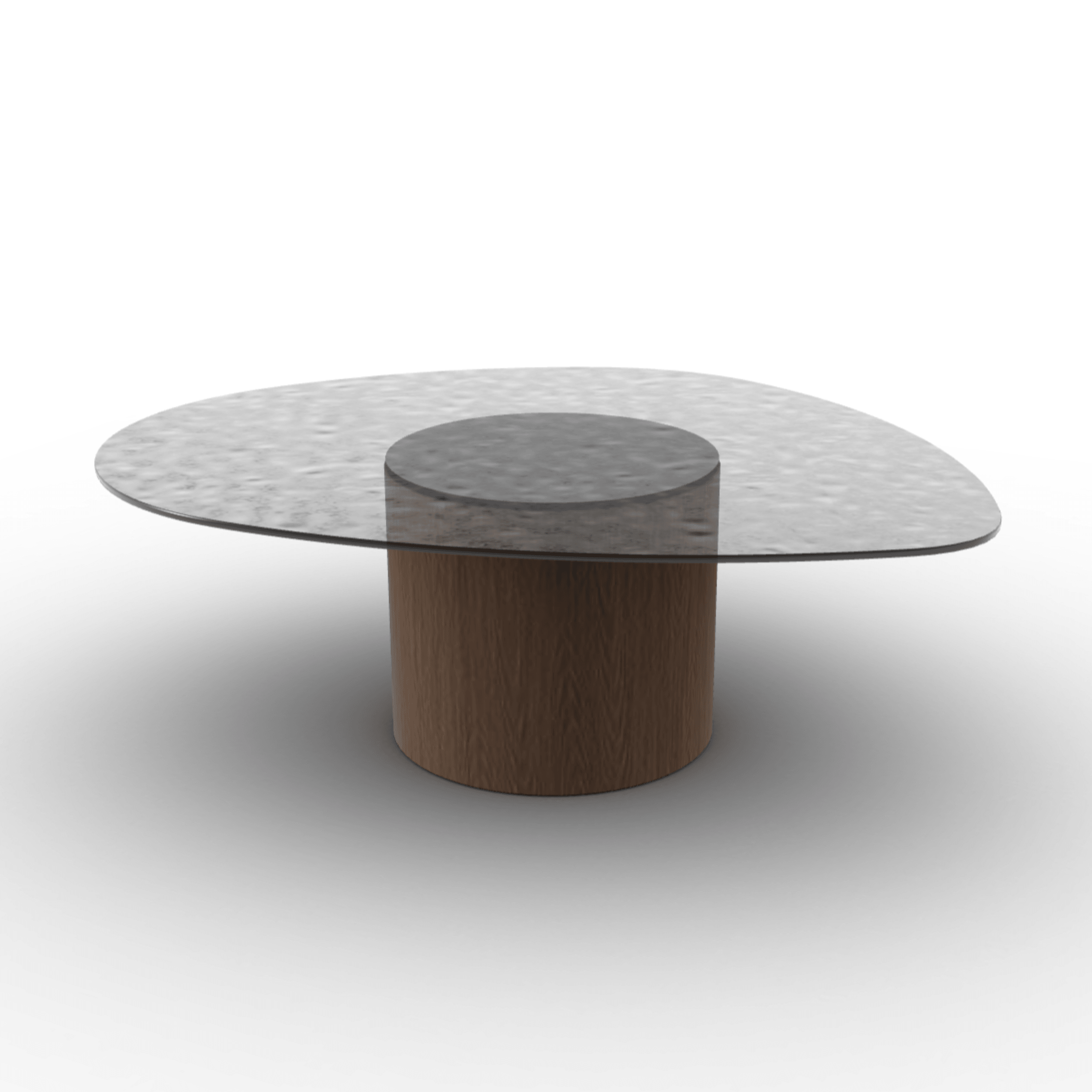 Stolik kawowy MUSHROOM ciemnobrązowa podstawa Calligaris antracytowe szkło hartowane Eye on Design